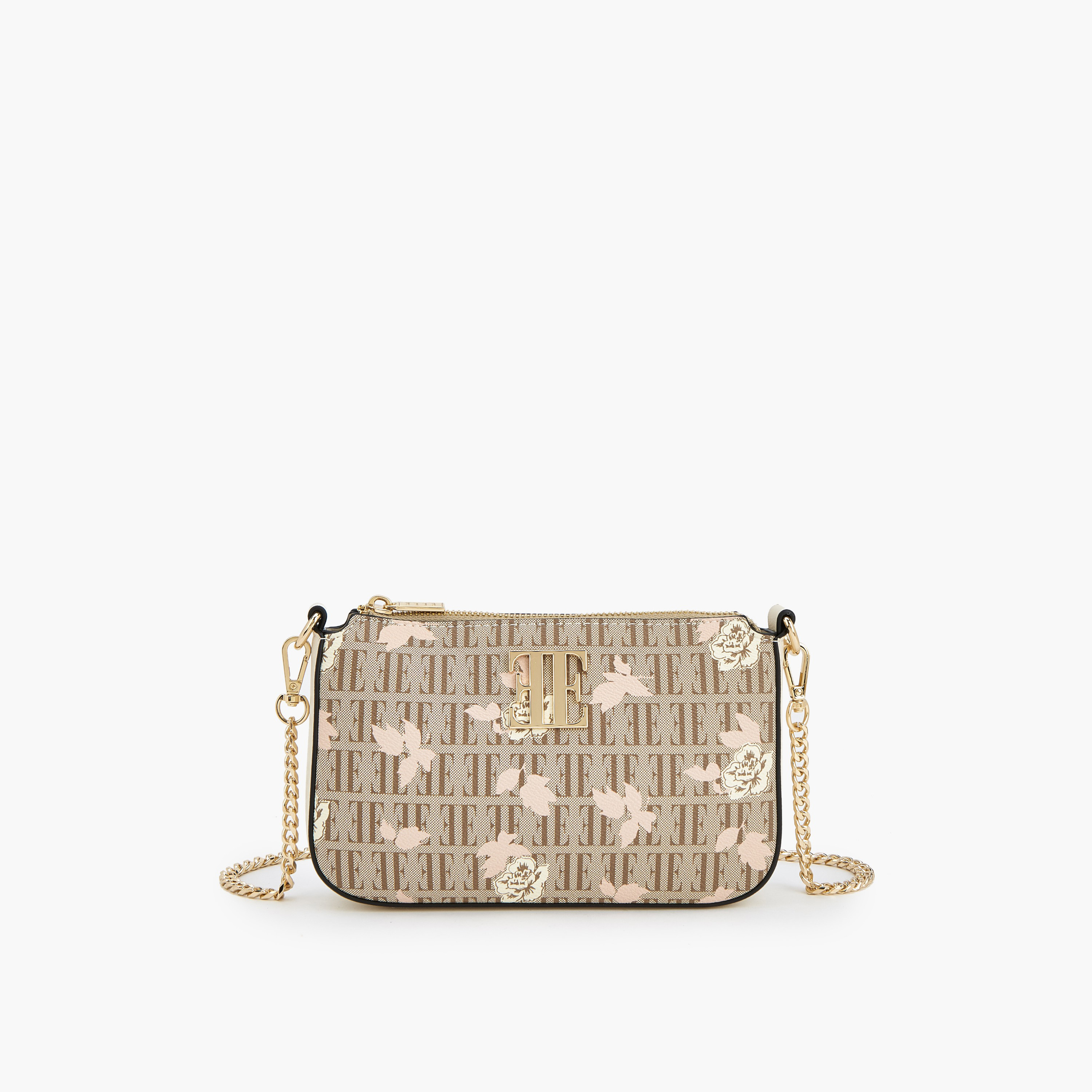 شنطة كروس بودي بطبعات مونوجرام وأزهار وحزام سلسلة من إيل-women-bagsandwallets-handbags-image-1