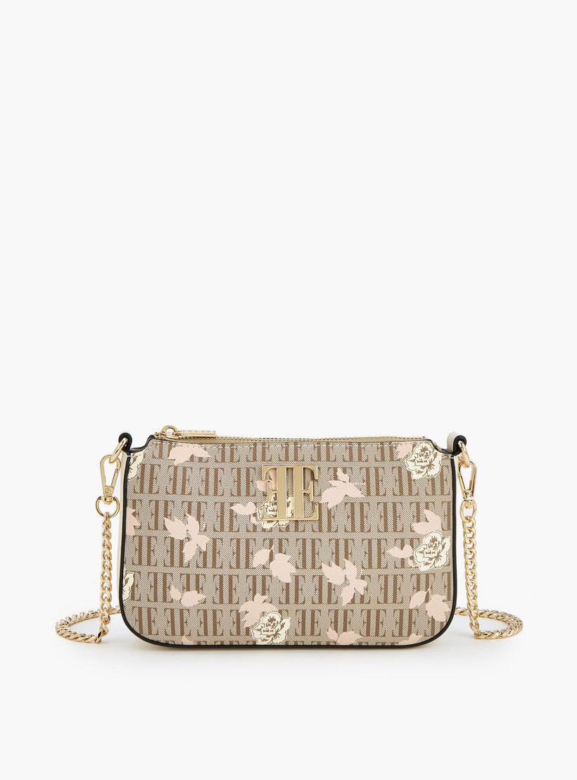 شنطة كروس بودي بطبعات مونوجرام وأزهار وحزام سلسلة من إيل-women-bagsandwallets-handbags-image-1