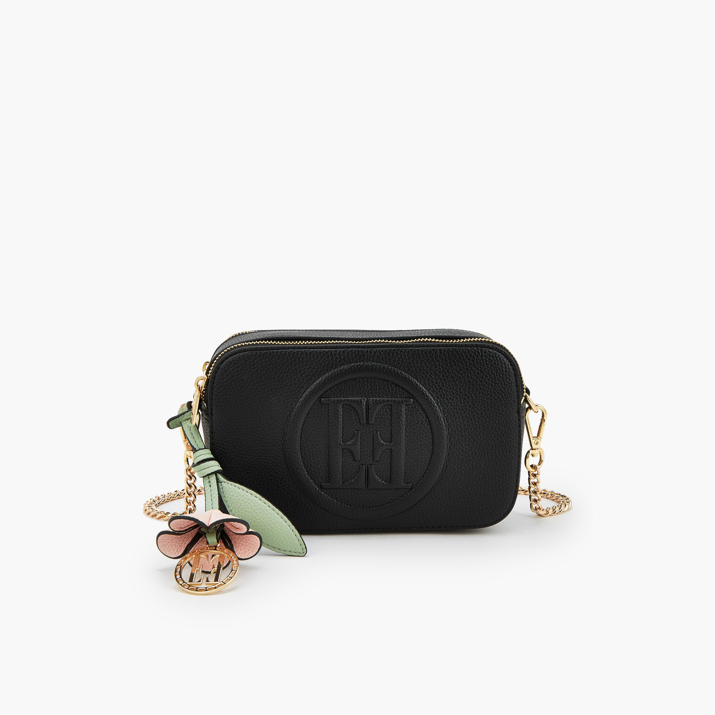 Elle Monogram Embossed Crossbody Bag with Chain Strap-women-bagsandwallets-handbags-image-1