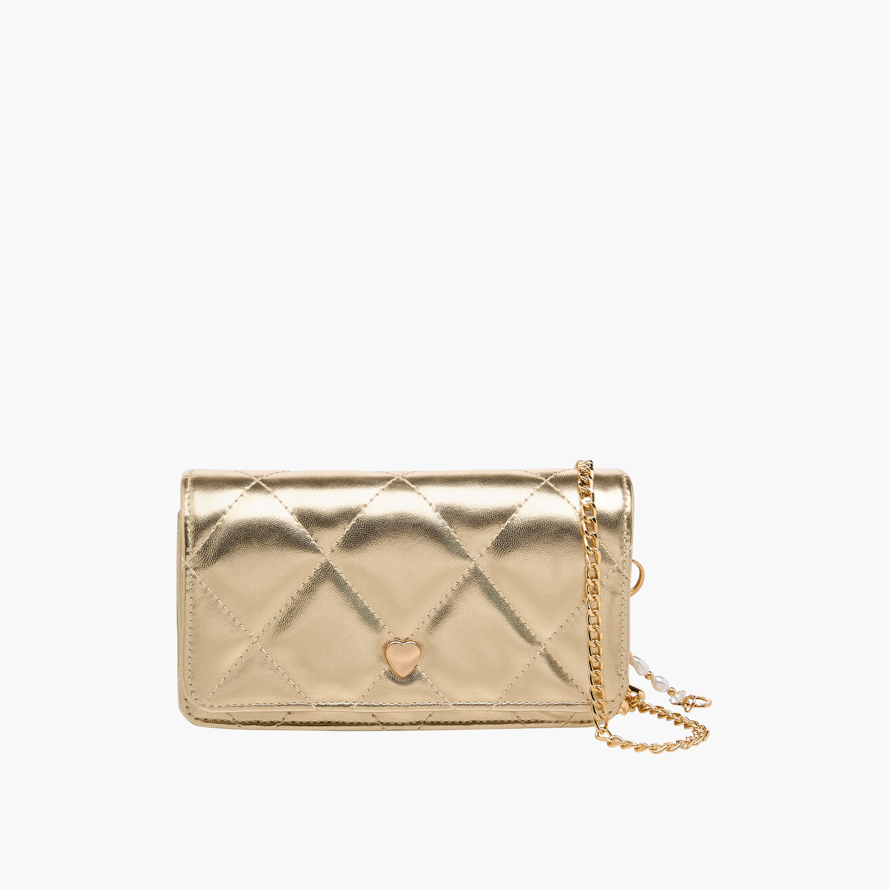 Little Missy Quilted Crossbody Bag with Chain Strap-girls-accessories-bags-image-1