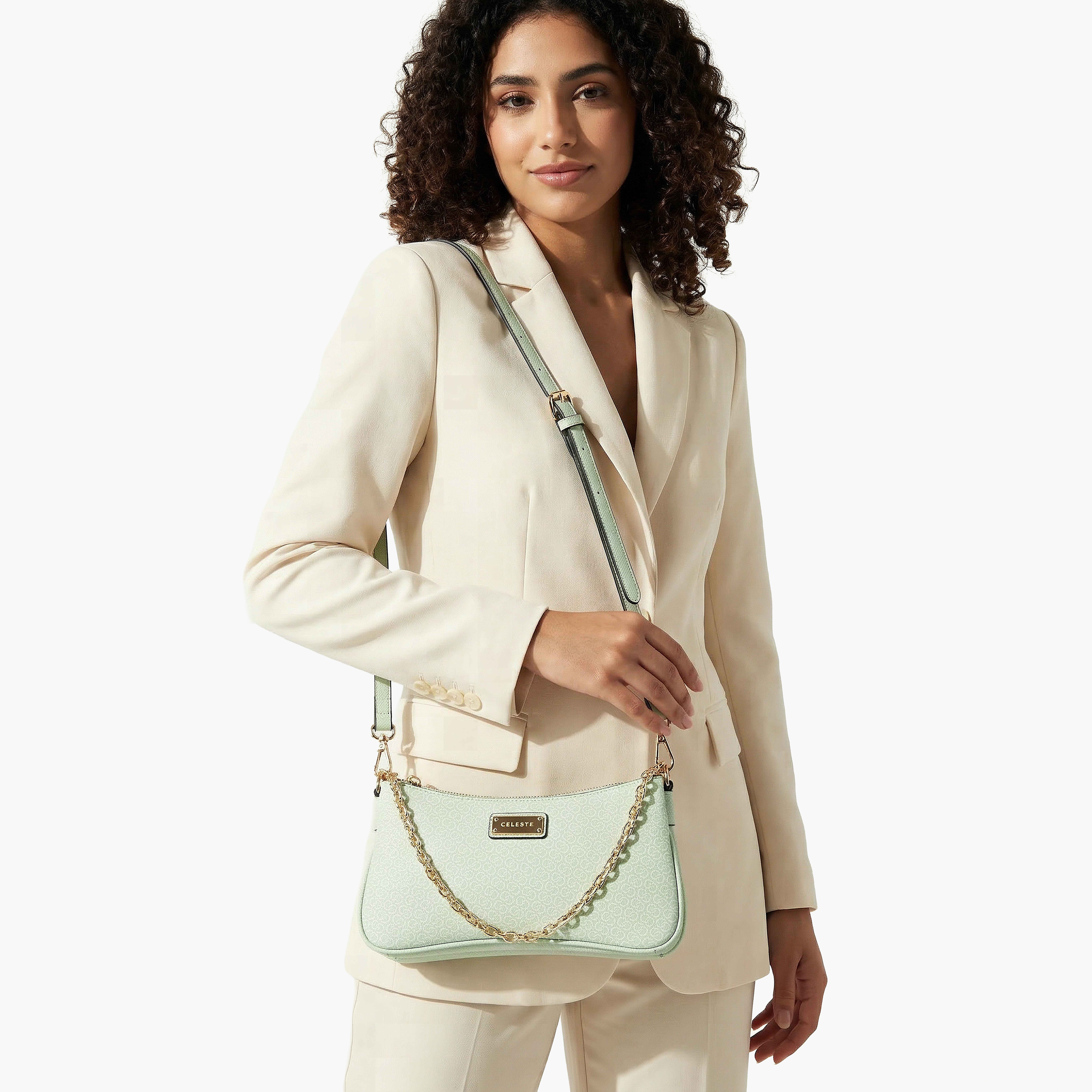 Celeste Monogram Print Crossbody Bag with Zip Closure-women-bagsandwallets-handbags-image-2
