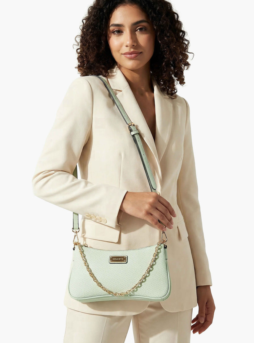 Celeste Monogram Print Crossbody Bag with Zip Closure-women-bagsandwallets-handbags-image-2
