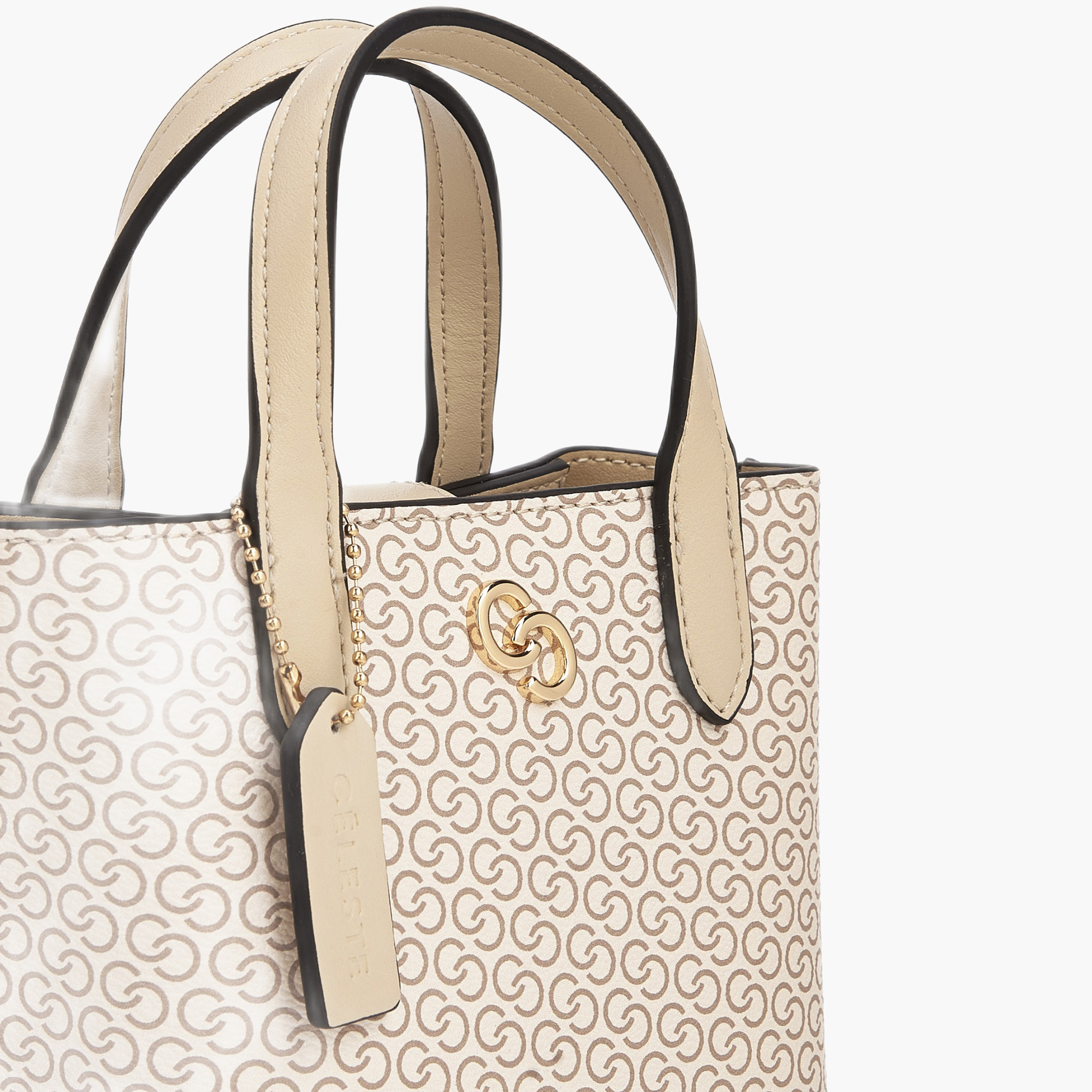 Celeste Monogram Print Tote Bag with Double Handle-women-bagsandwallets-handbags-image-5