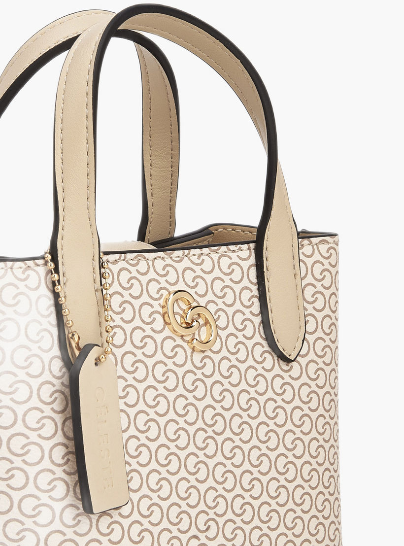 Celeste Monogram Print Tote Bag with Double Handle-women-bagsandwallets-handbags-image-5
