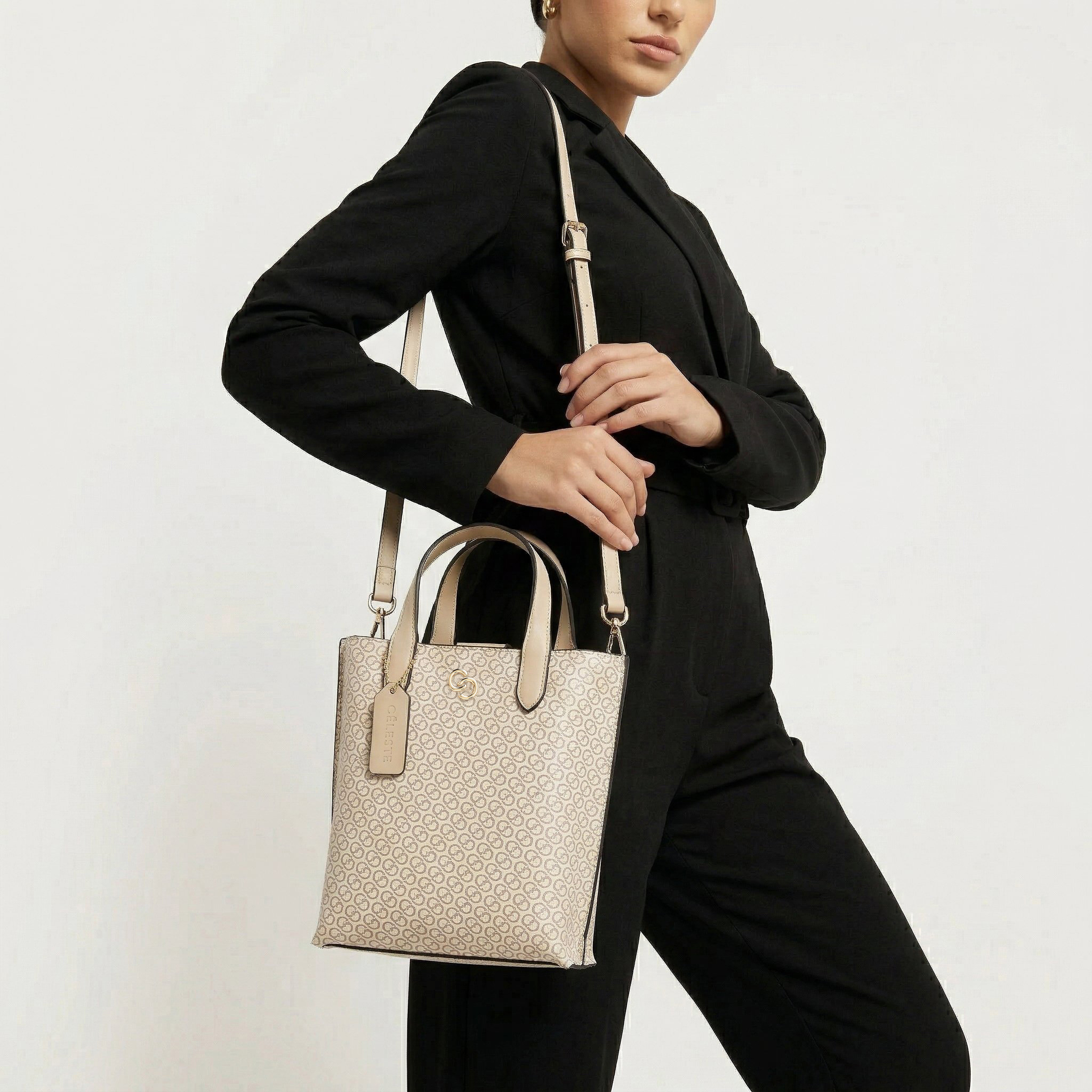 Celeste Monogram Print Tote Bag with Double Handle-women-bagsandwallets-handbags-image-8