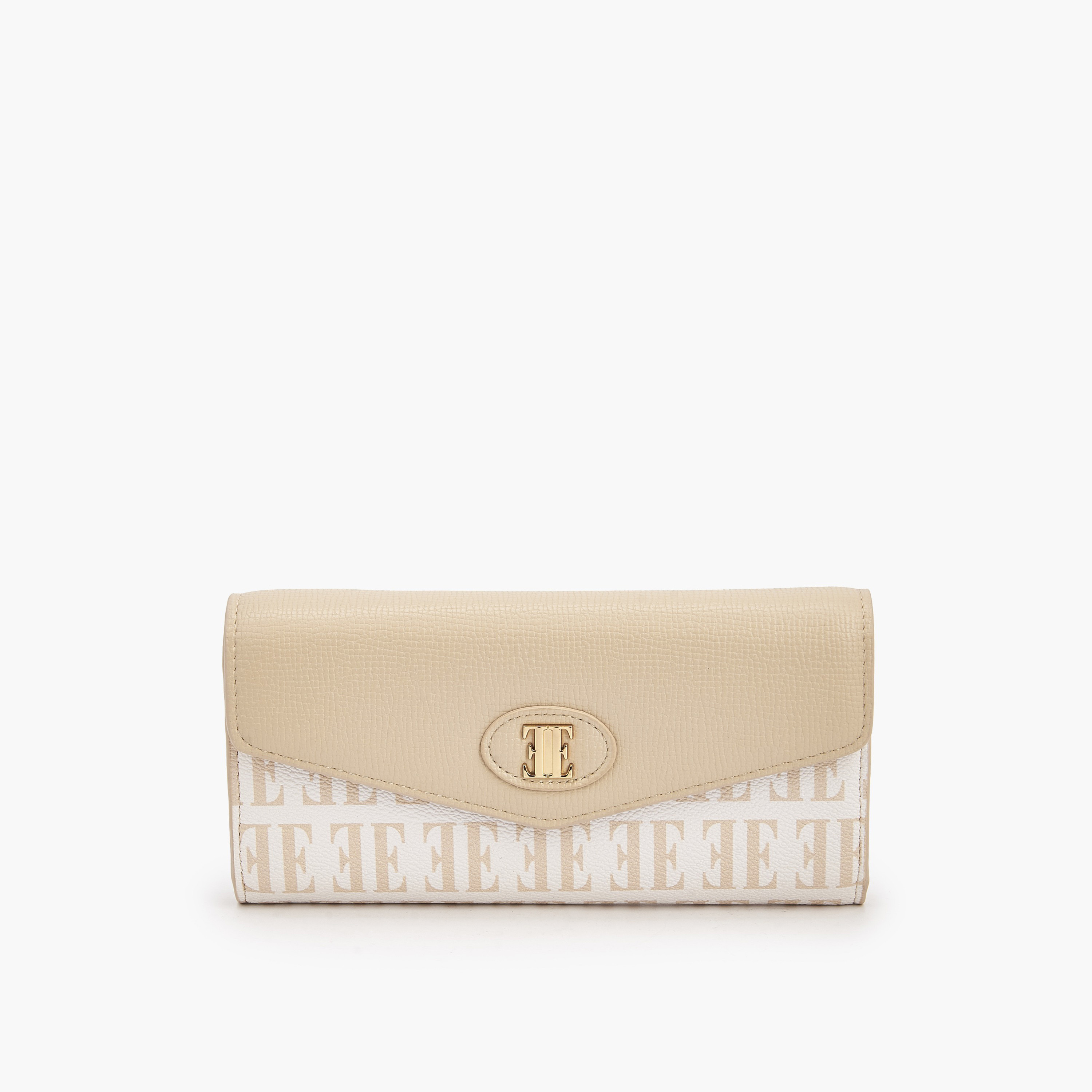 محفظة بطبعات مونوجرام وزر إغلاق كبس من إيل-women-bagsandwallets-wallets-image-1