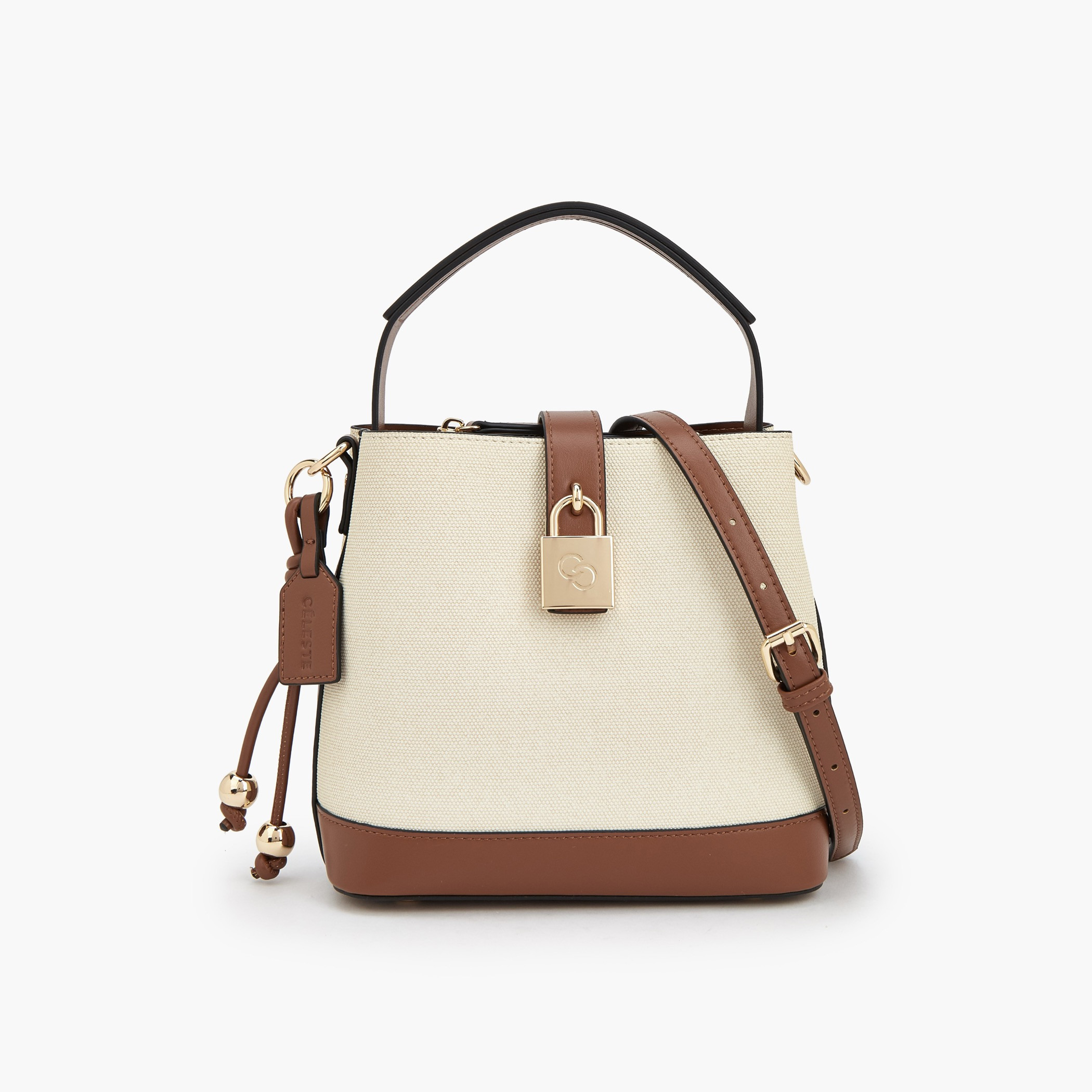 Celeste Textured Tote Bag with Padlock Detail-women-bagsandwallets-handbags-image-1
