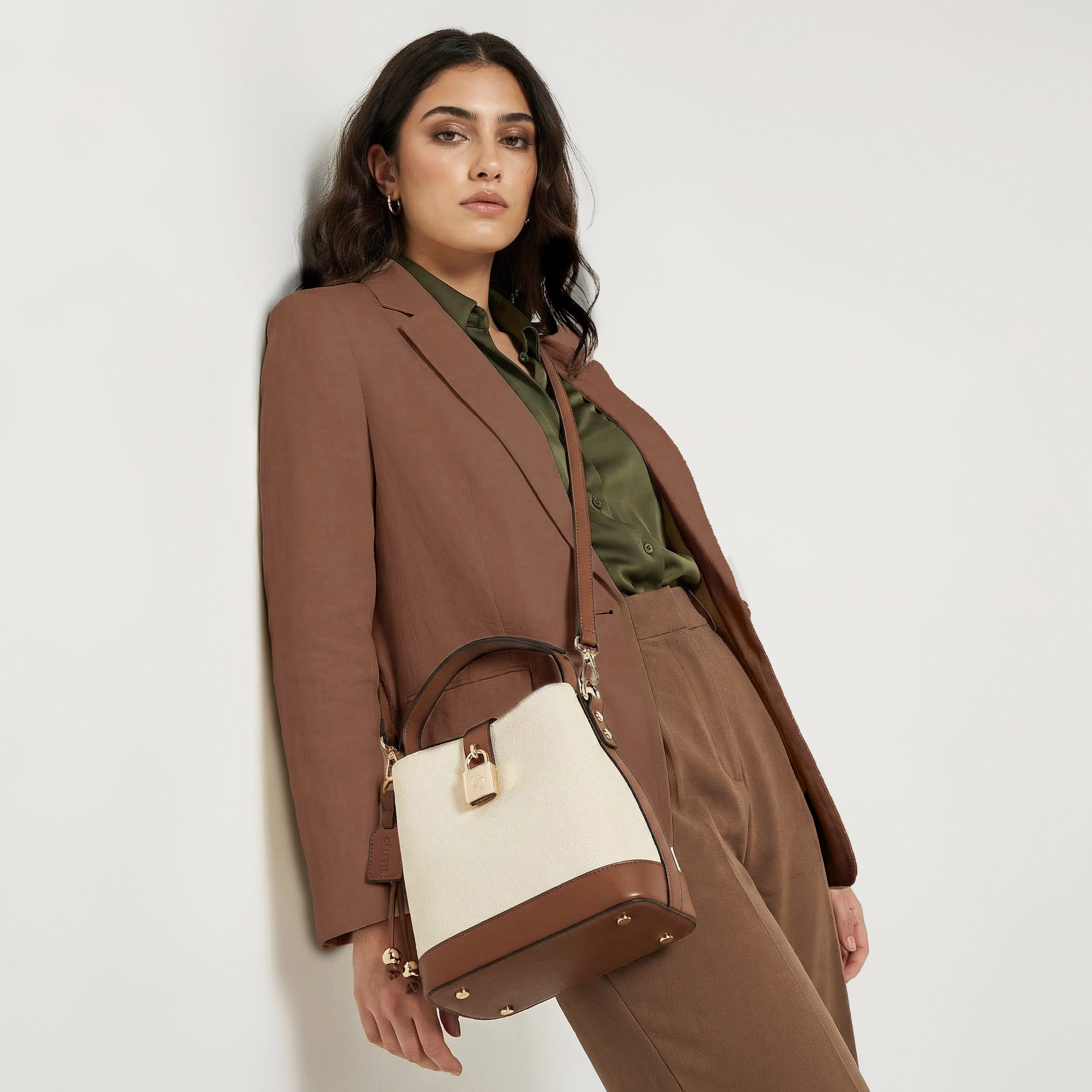 Celeste Textured Tote Bag with Padlock Detail-women-bagsandwallets-handbags-image-2