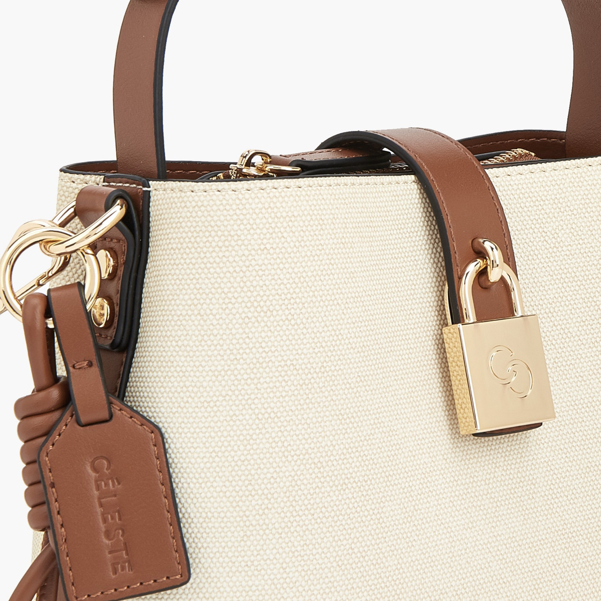 Celeste Textured Tote Bag with Padlock Detail-women-bagsandwallets-handbags-image-5