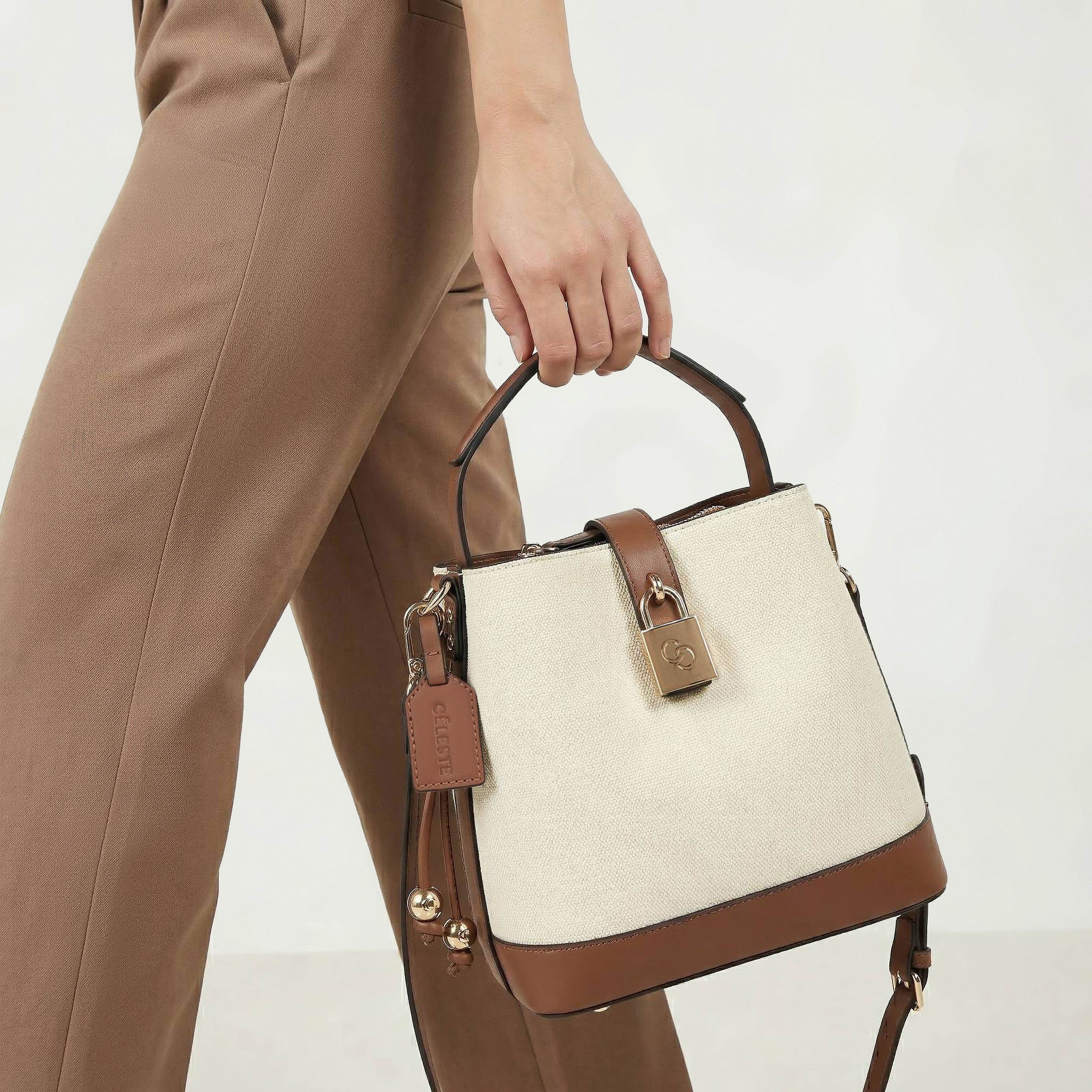 Celeste Textured Tote Bag with Padlock Detail-women-bagsandwallets-handbags-image-8
