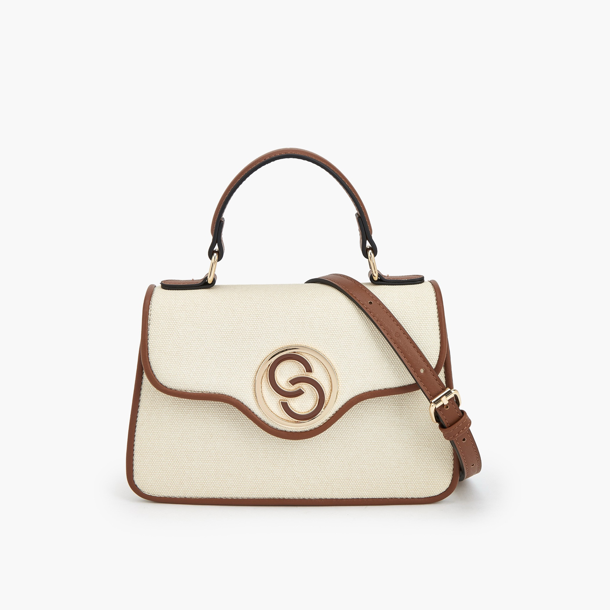 Celeste Textured Satchel Bag with Magnetic Closure-women-bagsandwallets-handbags-image-1