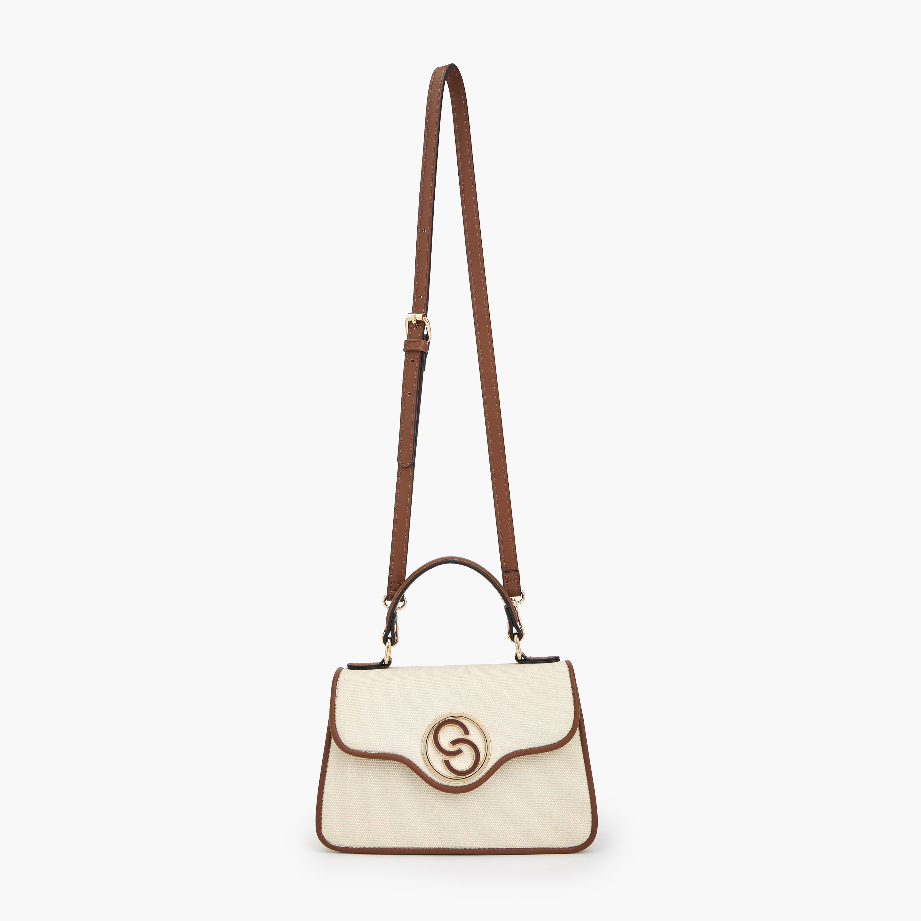 Celeste Textured Satchel Bag with Magnetic Closure-women-bagsandwallets-handbags-image-7