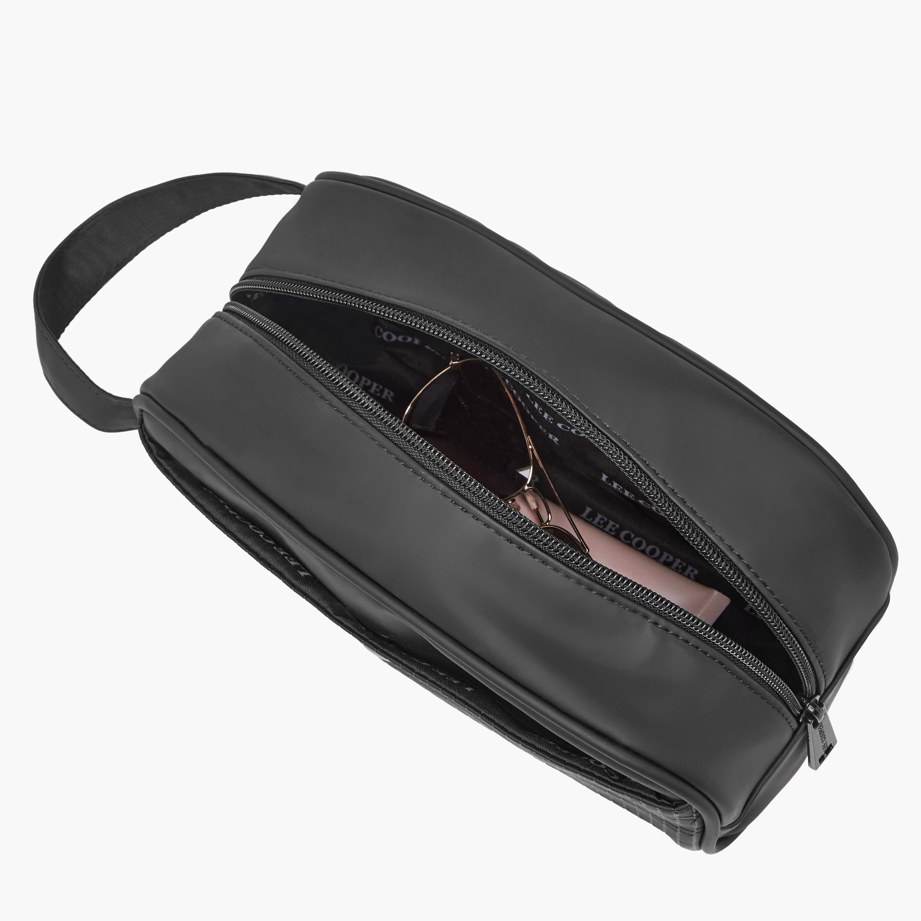 Lee Cooper Textured Pouch with Zip Closure-men-bags-image-7