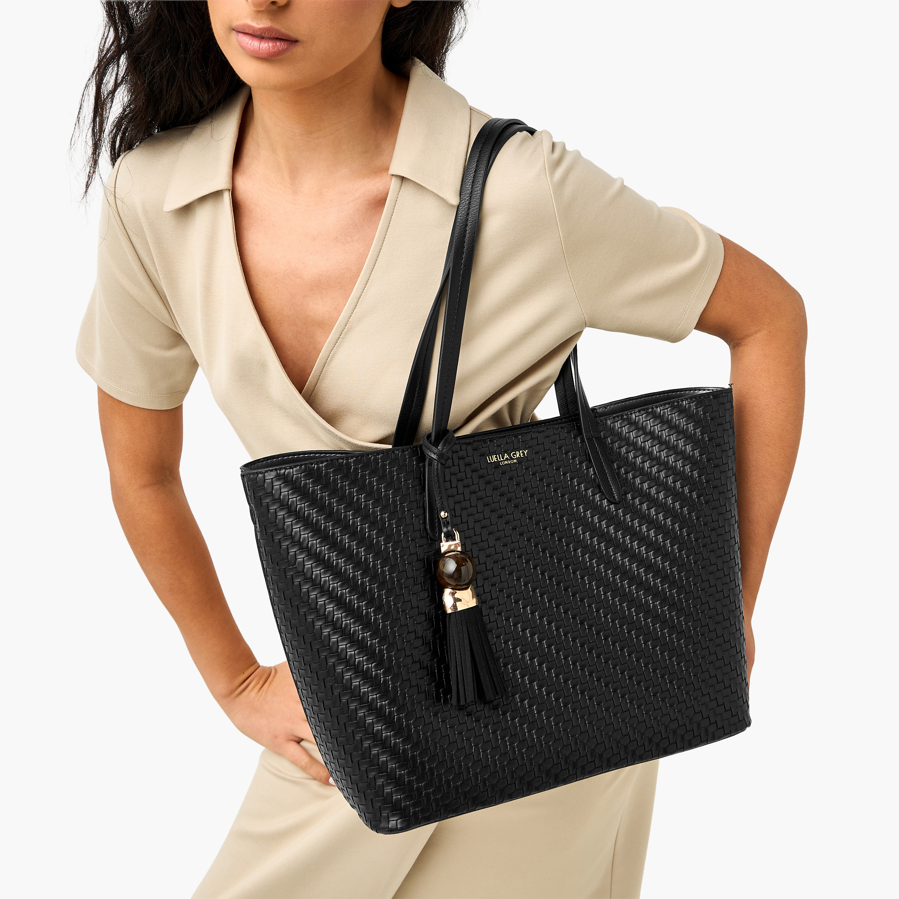 شنطة توت بارزة الملمس مع محفظة بيني من لويلا جري-women-bagsandwallets-handbags-image-2