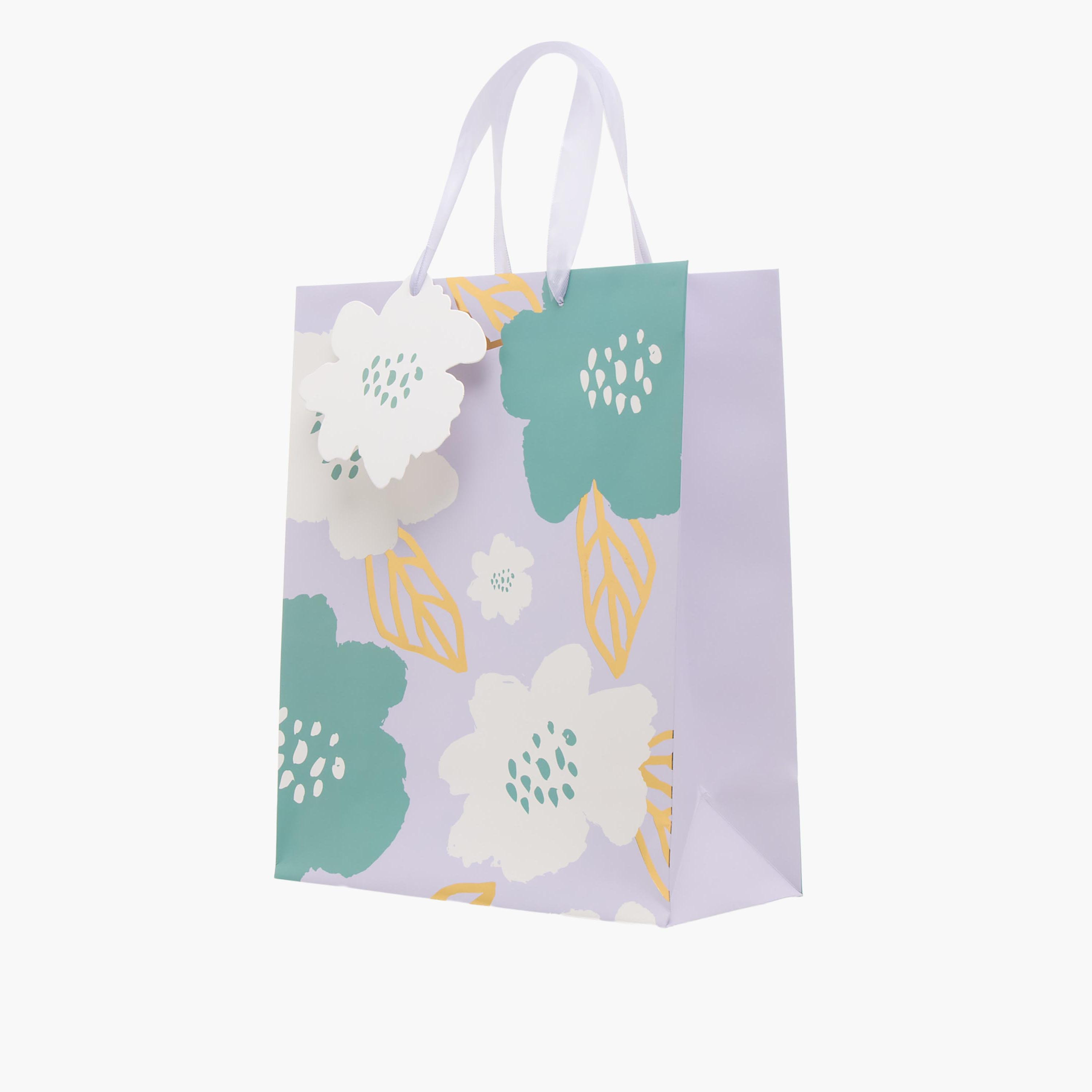 Findz Leaf Print Paper Gift Bag - Large-household-giftingaccessories-giftings-image-2