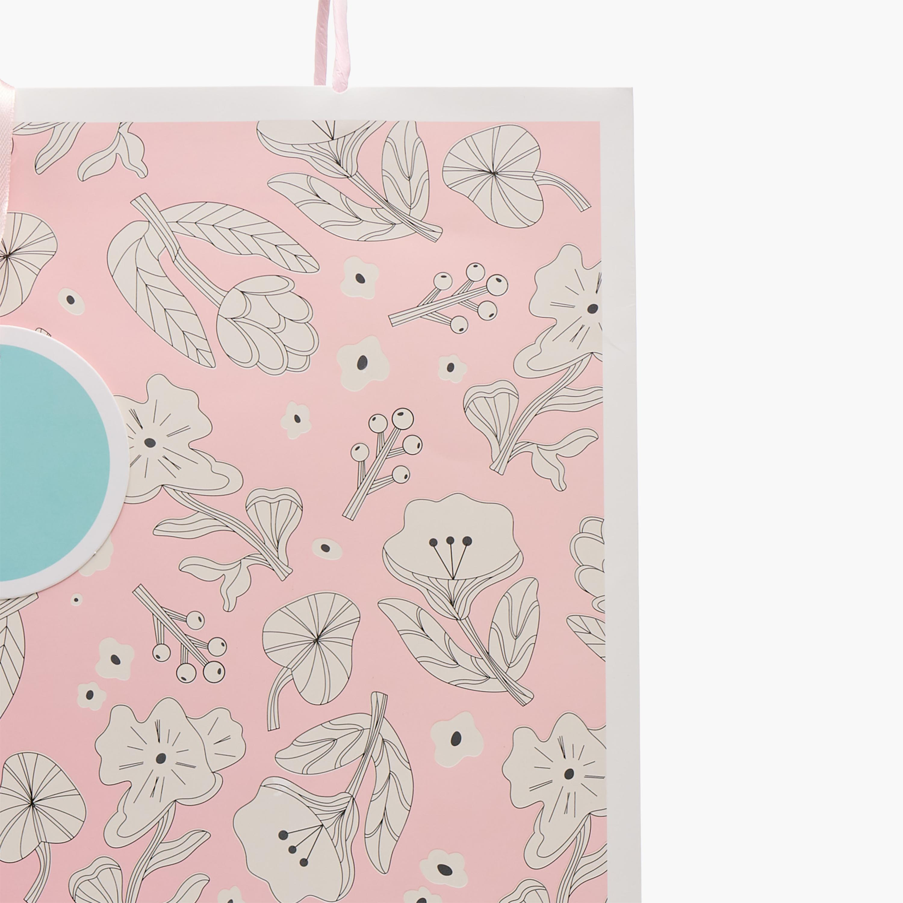 Findz Floral Print Paper Gift Bag - Large-household-giftingaccessories-giftings-image-3