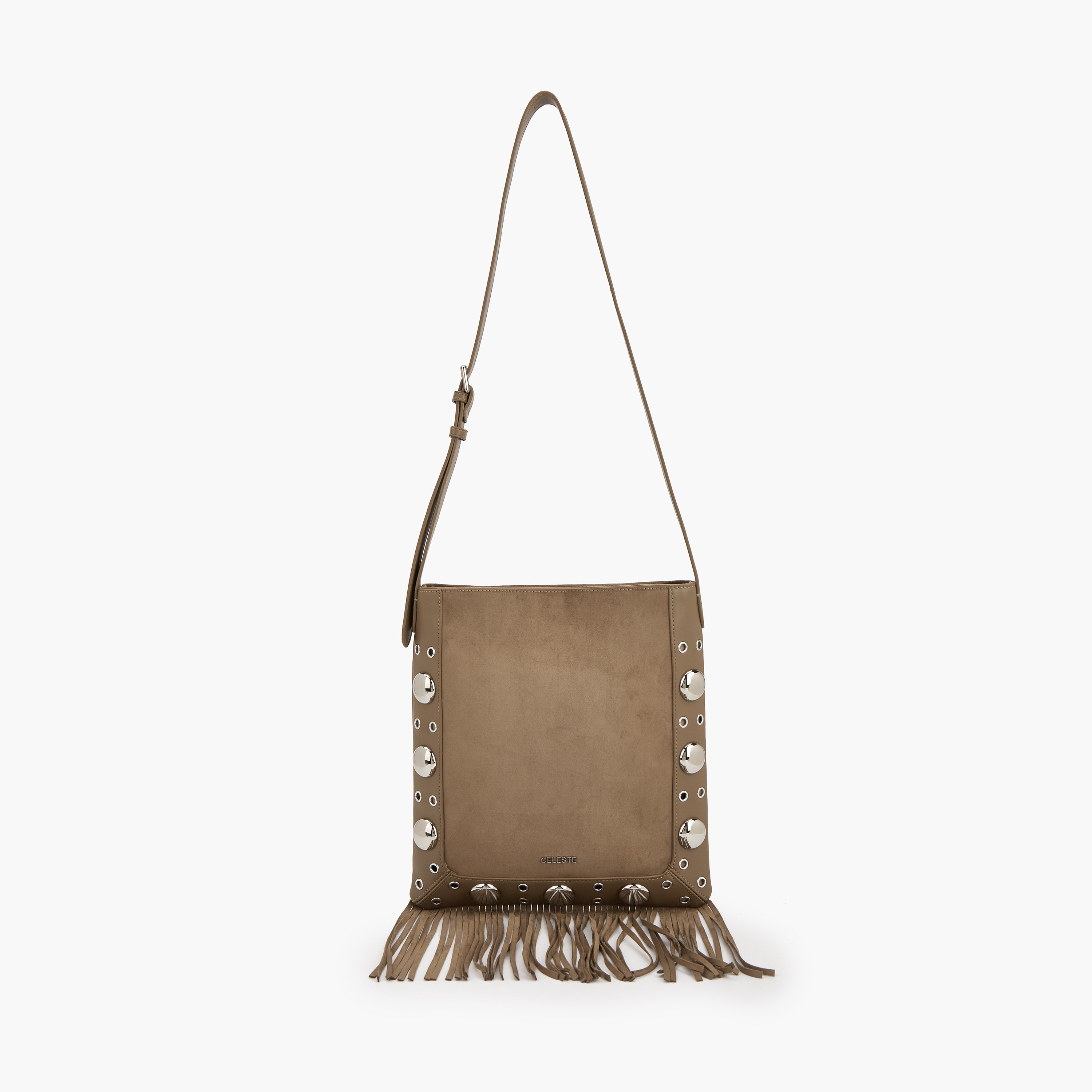 Celeste Studded Shoulder Bag with Fringe Hem-women-bagsandwallets-handbags-image-1