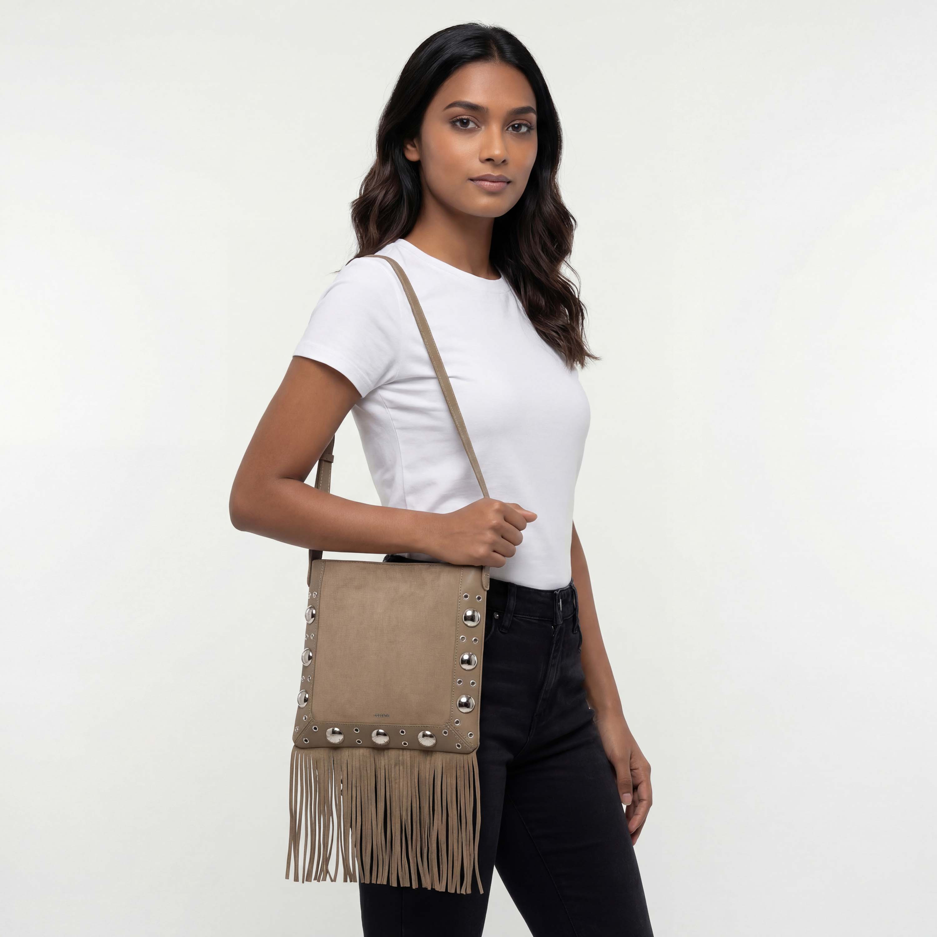 Celeste Studded Shoulder Bag with Fringe Hem-women-bagsandwallets-handbags-image-2