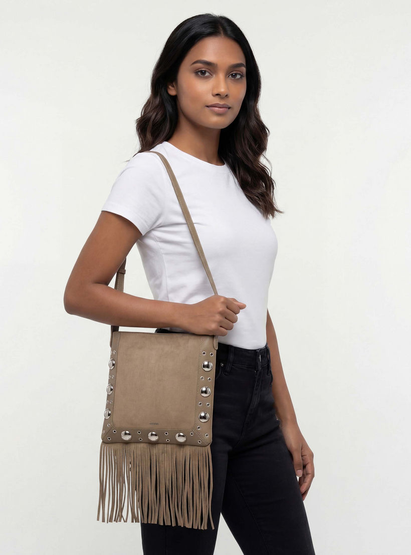Celeste Studded Shoulder Bag with Fringe Hem-women-bagsandwallets-handbags-image-2