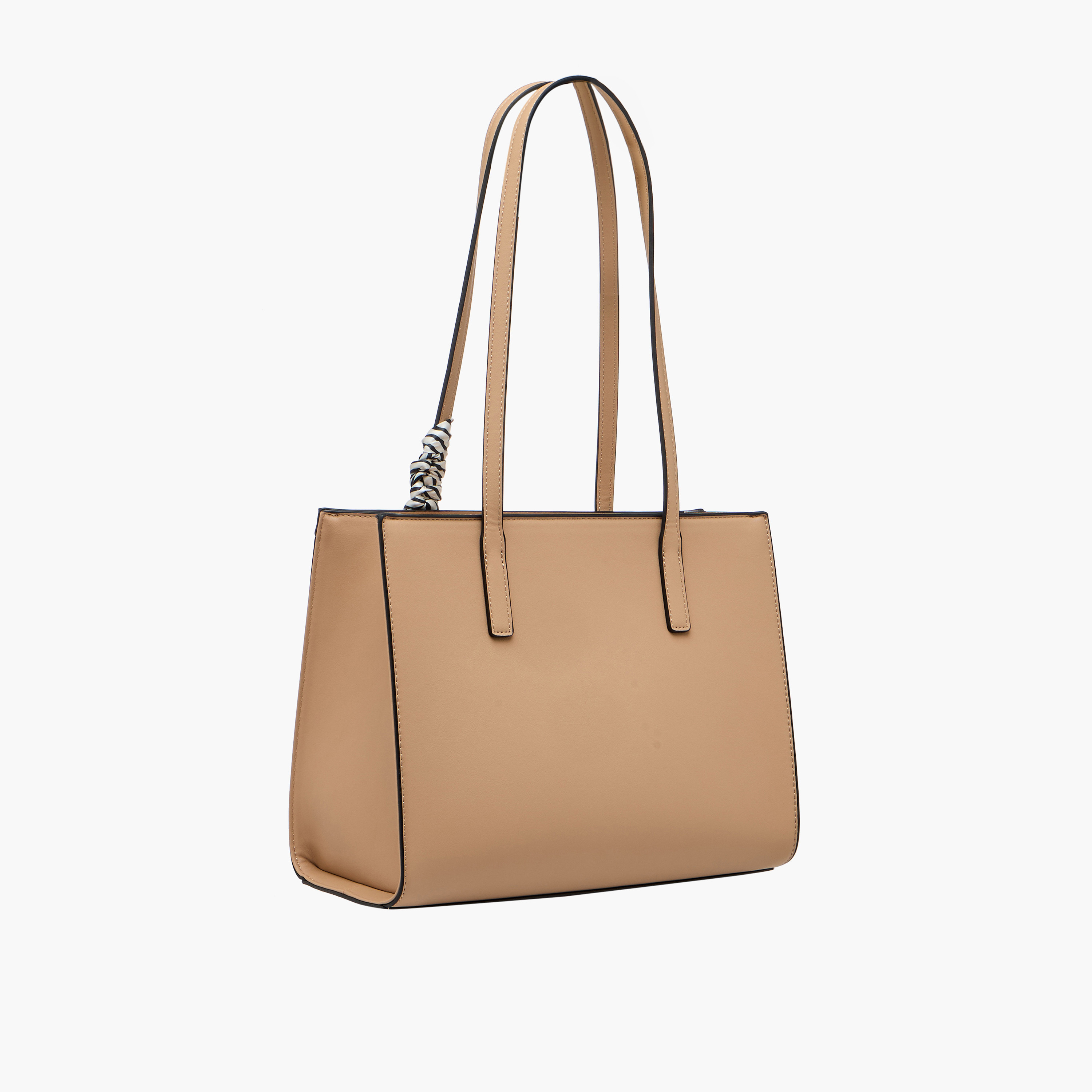 Charlotte Reid Monogram Panelled Tote Bag with Scarf Detail-women-bagsandwallets-handbags-image-4