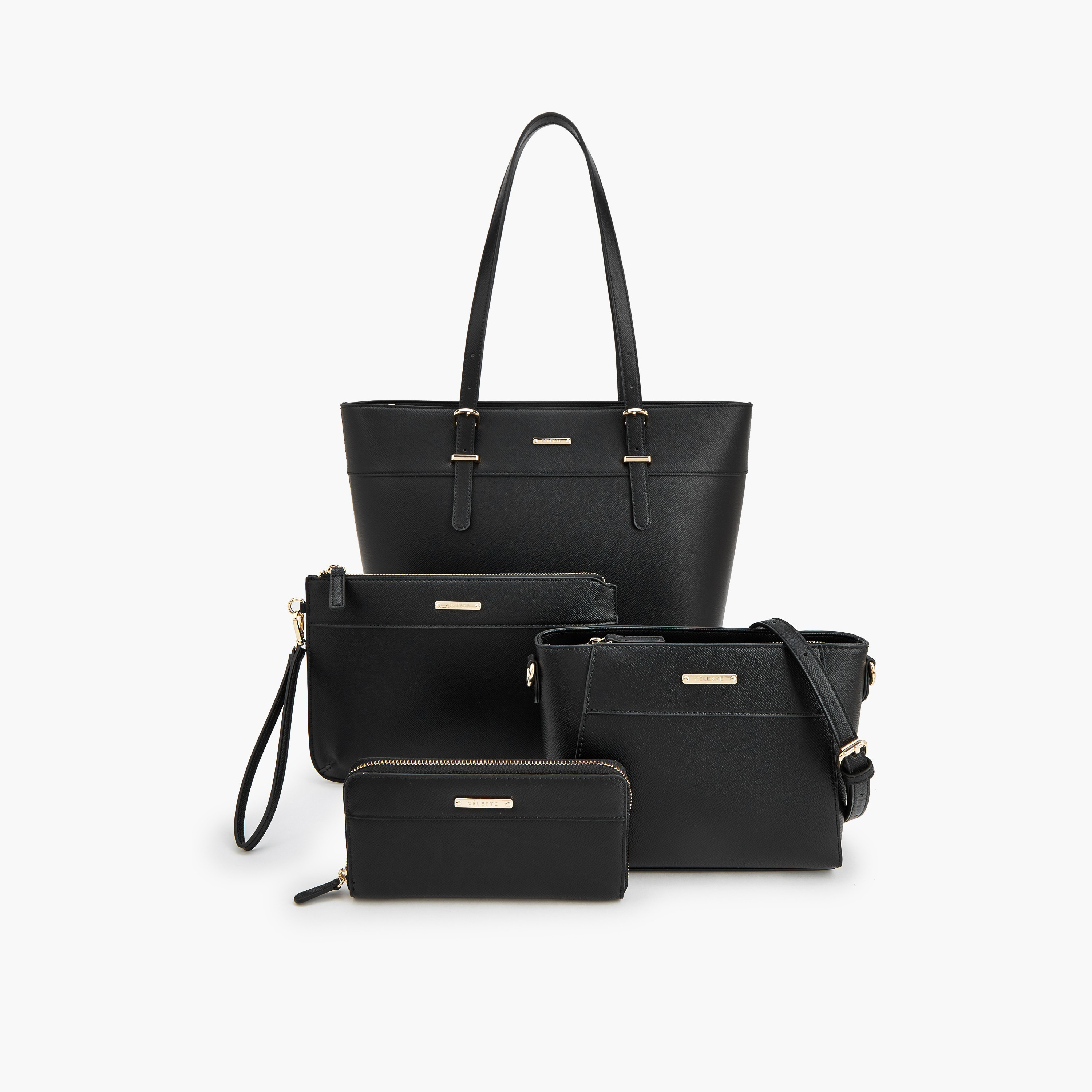 Celeste 4-Piece Tote Bag Set with Solid Design-women-bagsandwallets-handbags-image-1