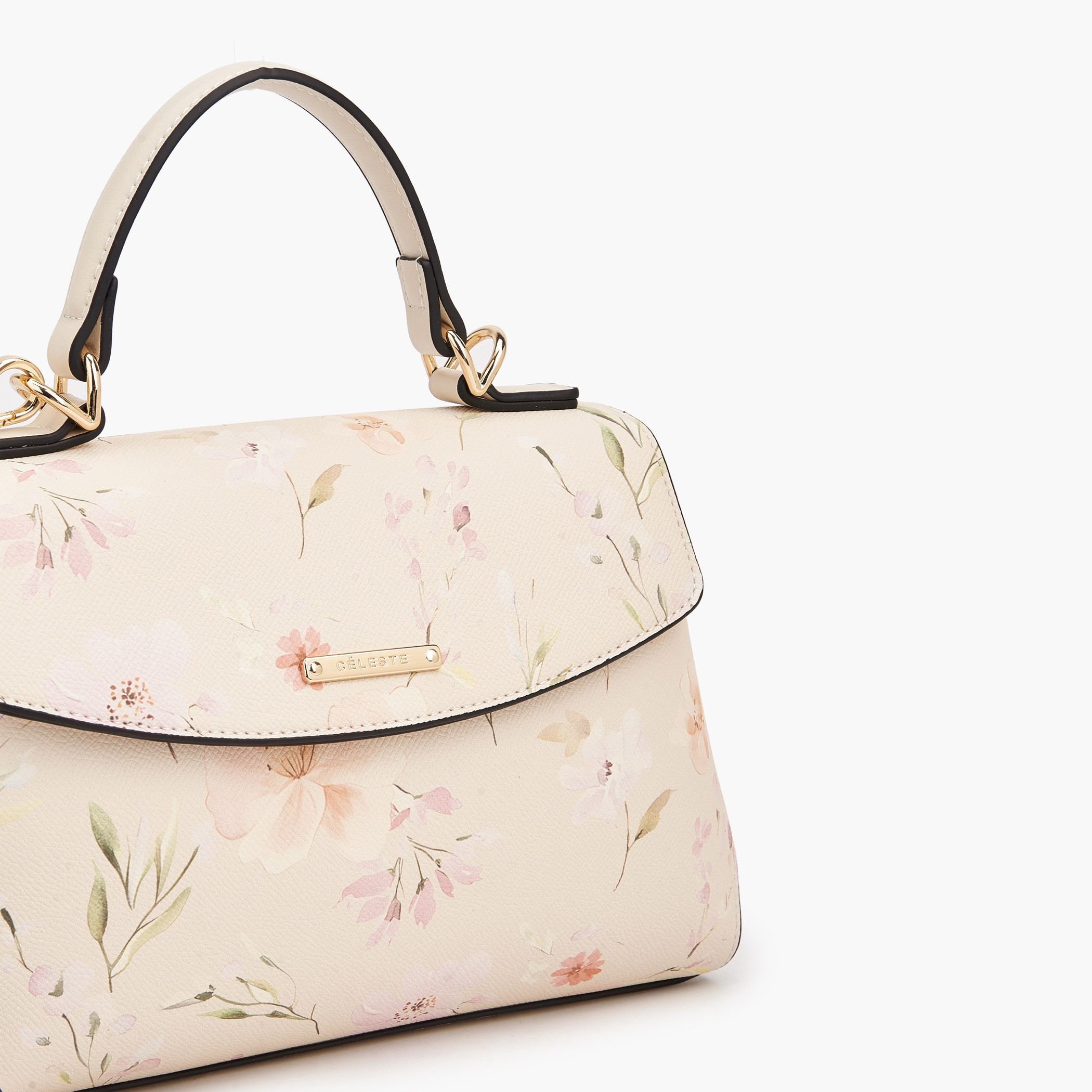 Celeste Floral Print Satchel Bag with Adjustable Strap-women-bagsandwallets-handbags-image-4