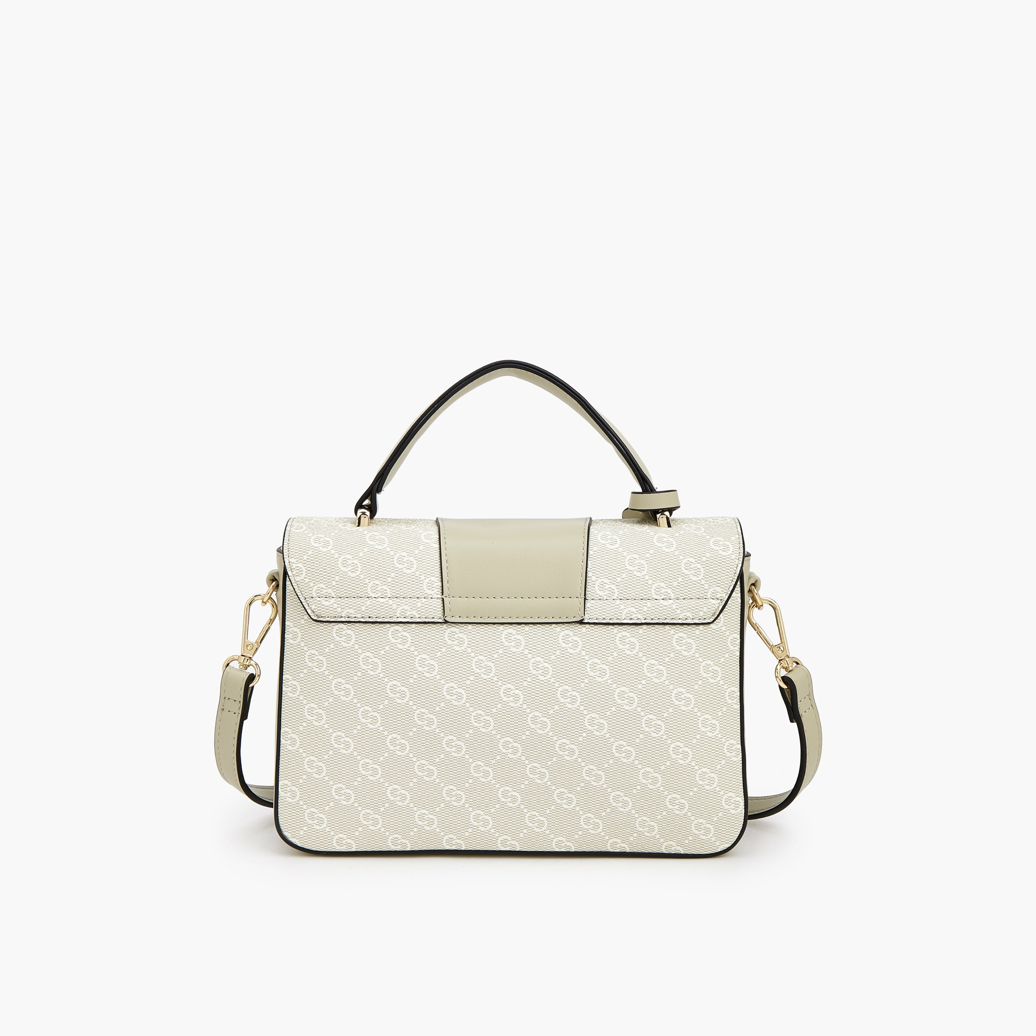 Celeste Monogram Print Satchel Bag with Flap Closure-women-bagsandwallets-handbags-image-5