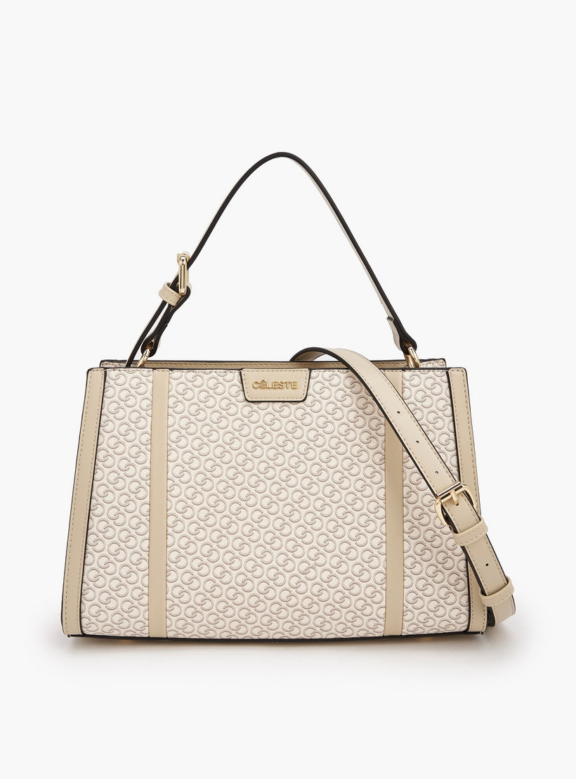 شنطة توتي بطبعات مونوجرام مع حزام قابل للتعديل من سيليست-women-bagsandwallets-handbags-image-1