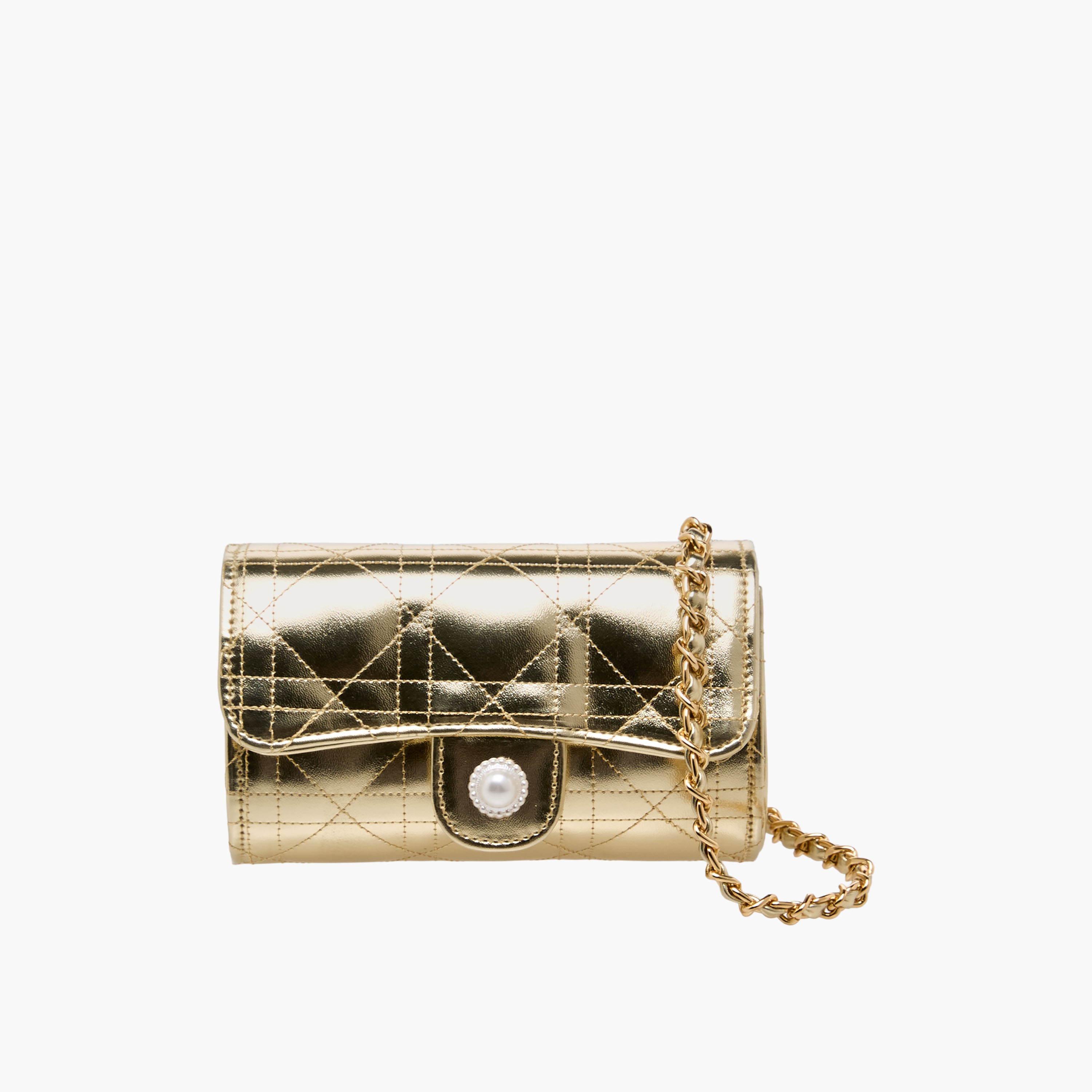Little Missy Quilted Crossbody Bag with Chain Strap-girls-accessories-bags-image-1
