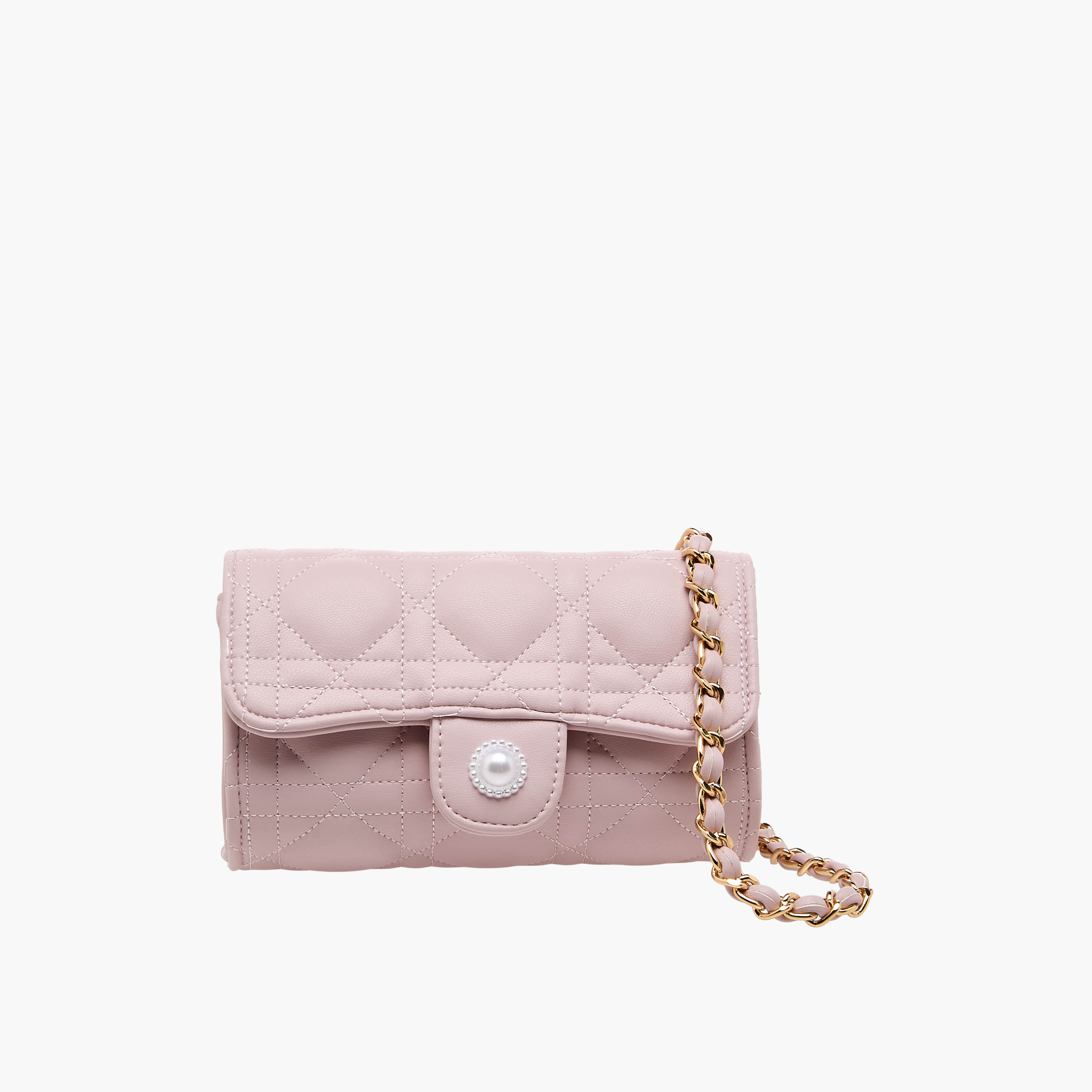 Little Missy Quilted Crossbody Bag with Chain Strap-girls-accessories-bags-image-1
