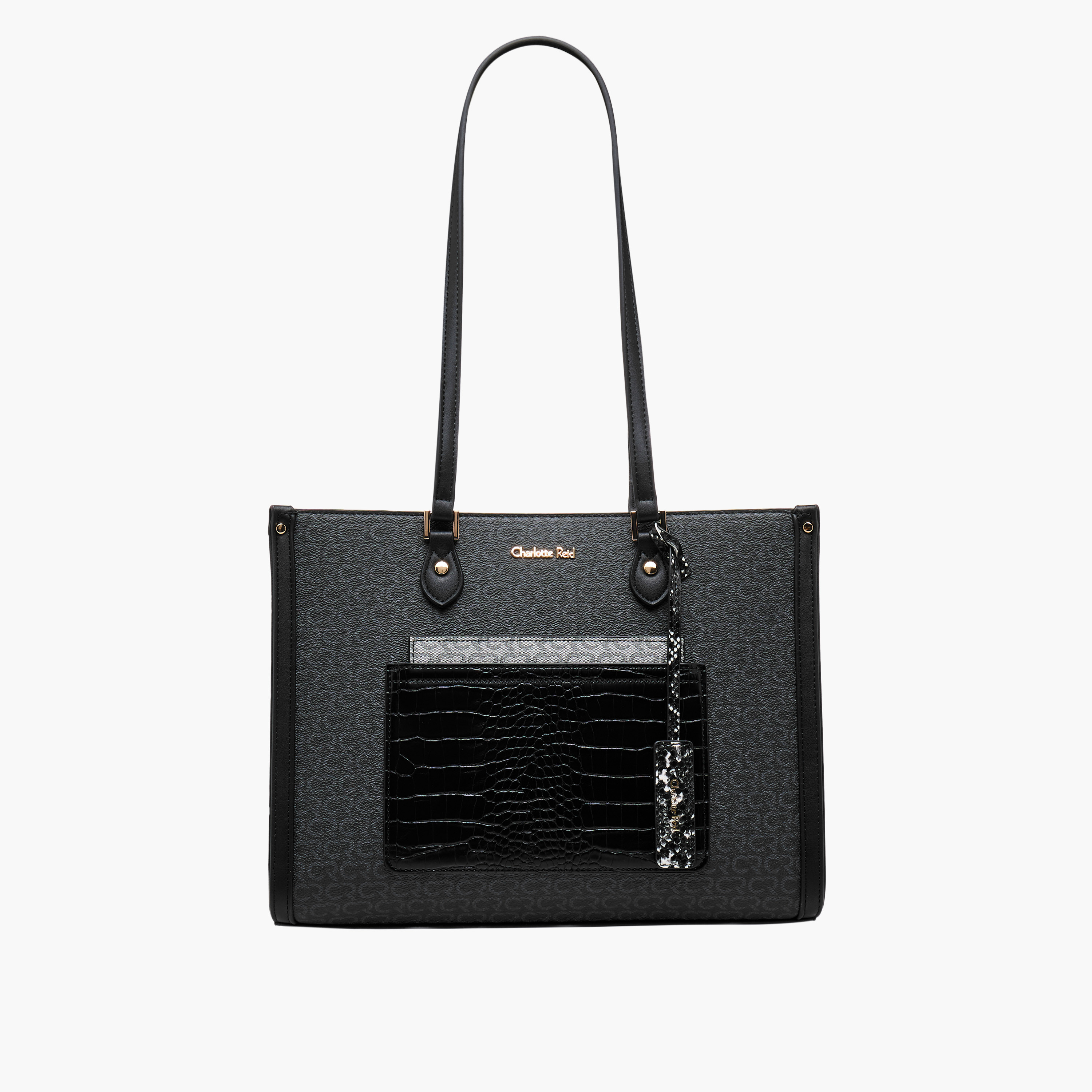 شنطة توت بطبعات مونوجرام وبمقبض مزدوج من شارلوت ريد-women-bagsandwallets-handbags-image-1