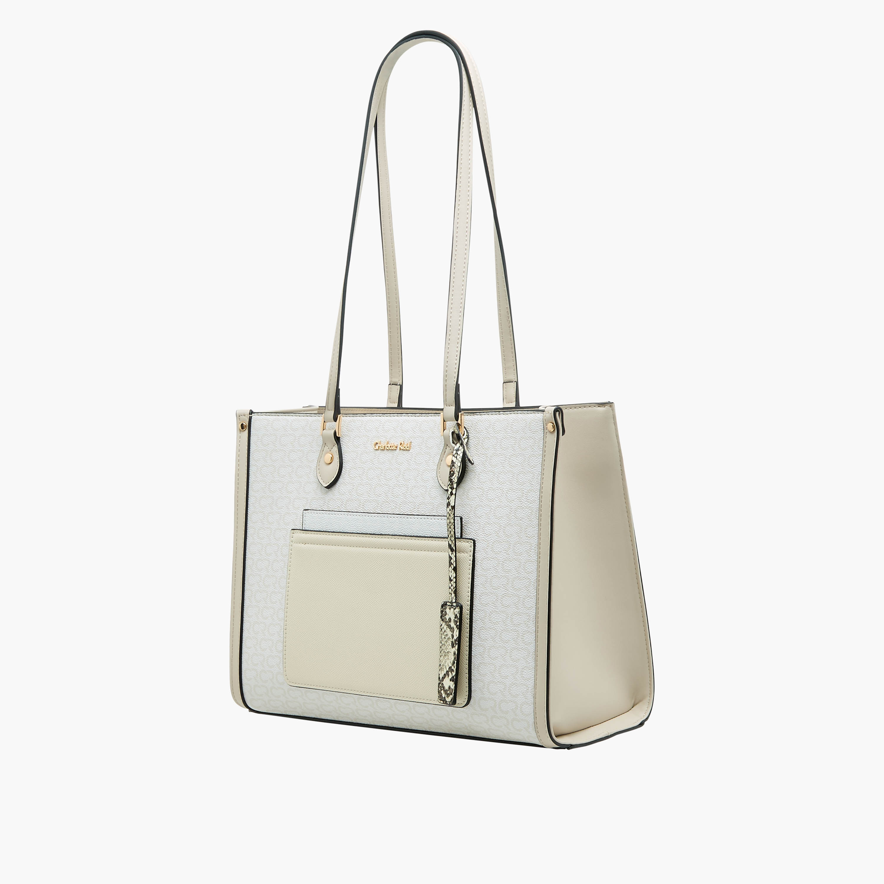 Charlotte Reid Monogram Print Tote Bag with Double Handle-women-bagsandwallets-handbags-image-3