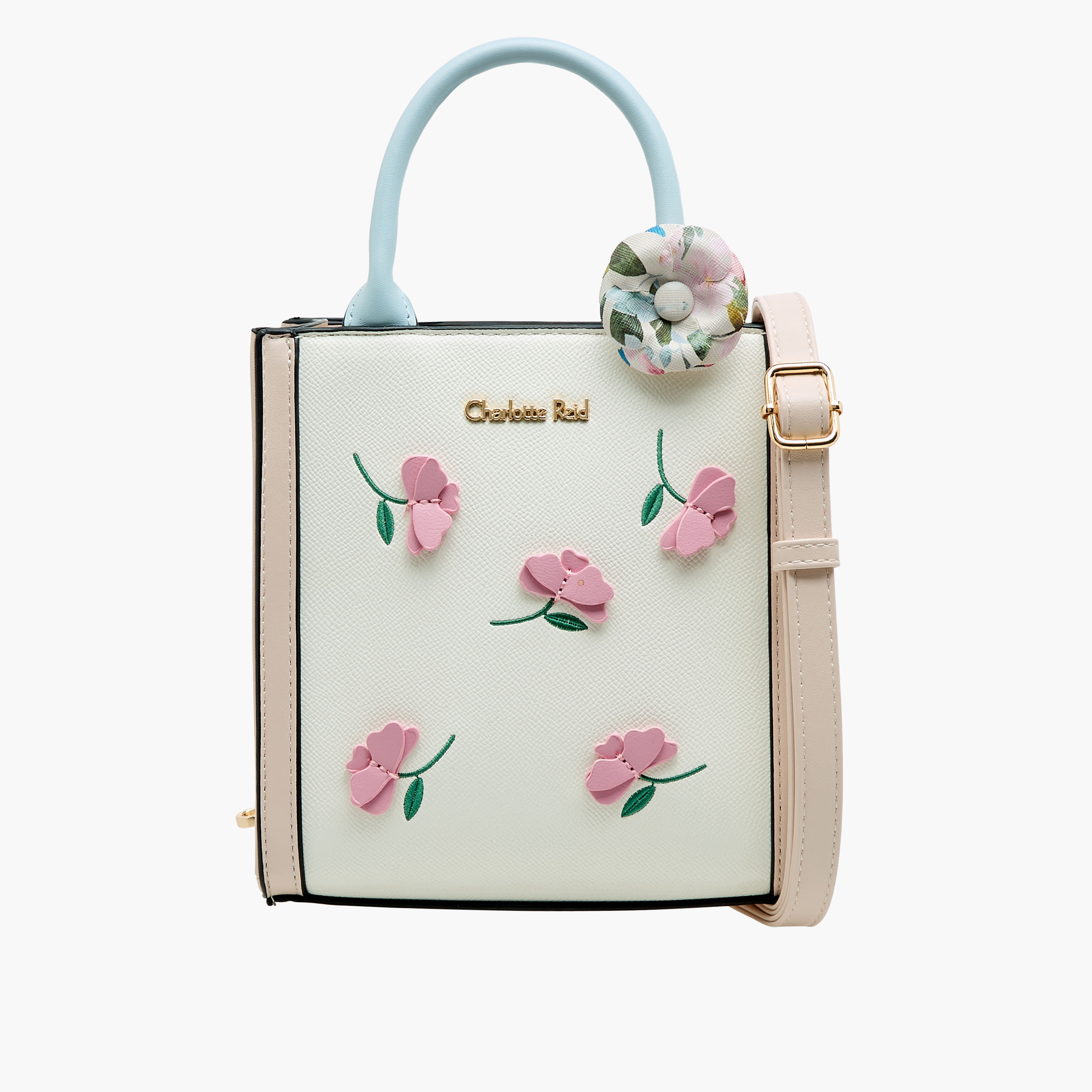 Charlotte Reid Floral Applique Tote Bag with Detachable Strap-women-bagsandwallets-handbags-image-1
