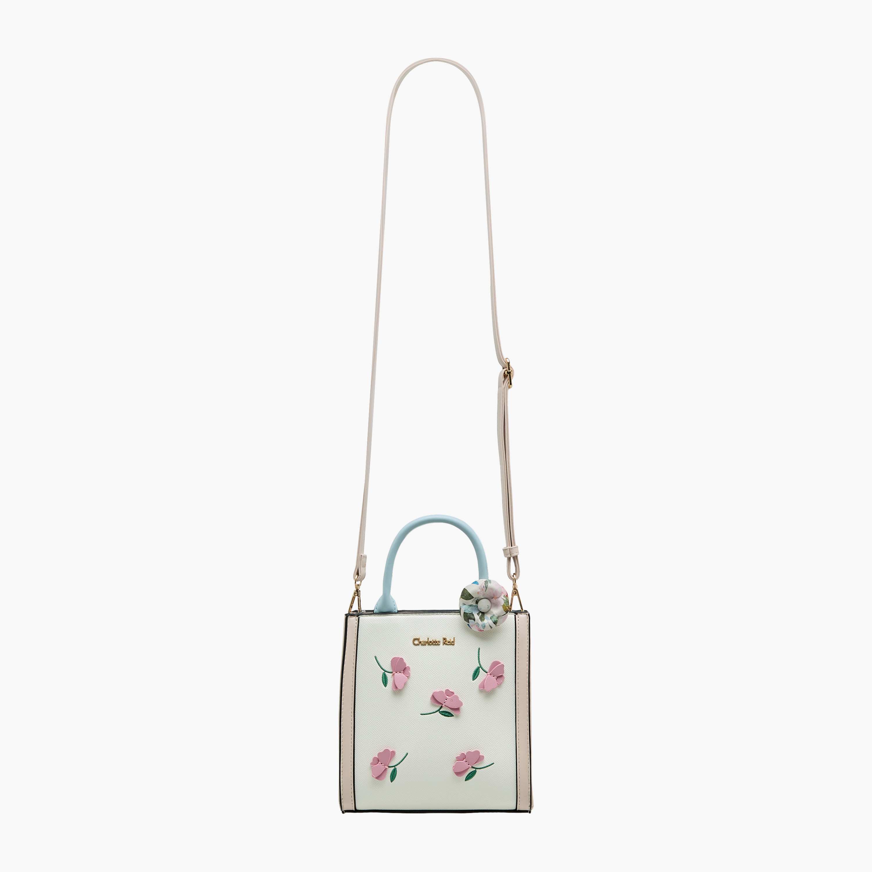 Charlotte Reid Floral Applique Tote Bag with Detachable Strap-women-bagsandwallets-handbags-image-3