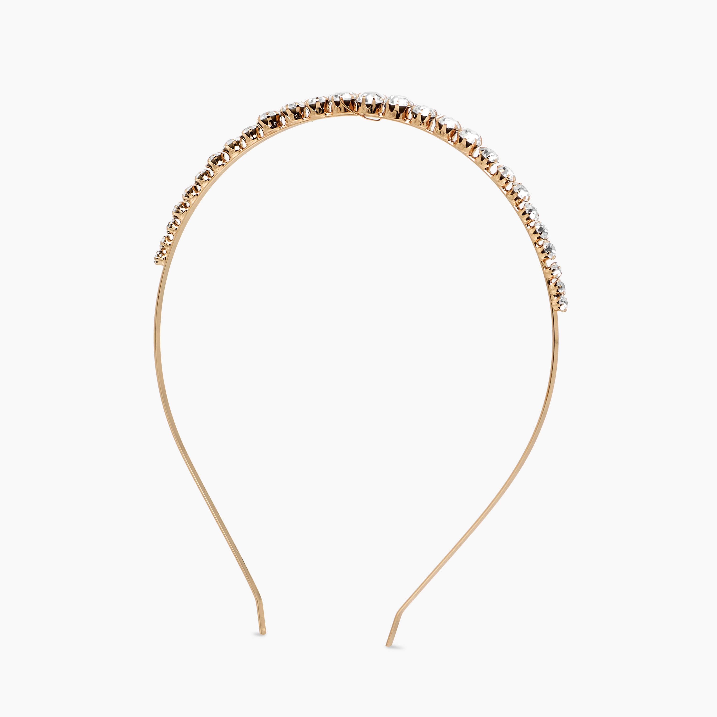 Gold Tone Stone Embellished Hairband-women-hairaccessories-bands-image-2