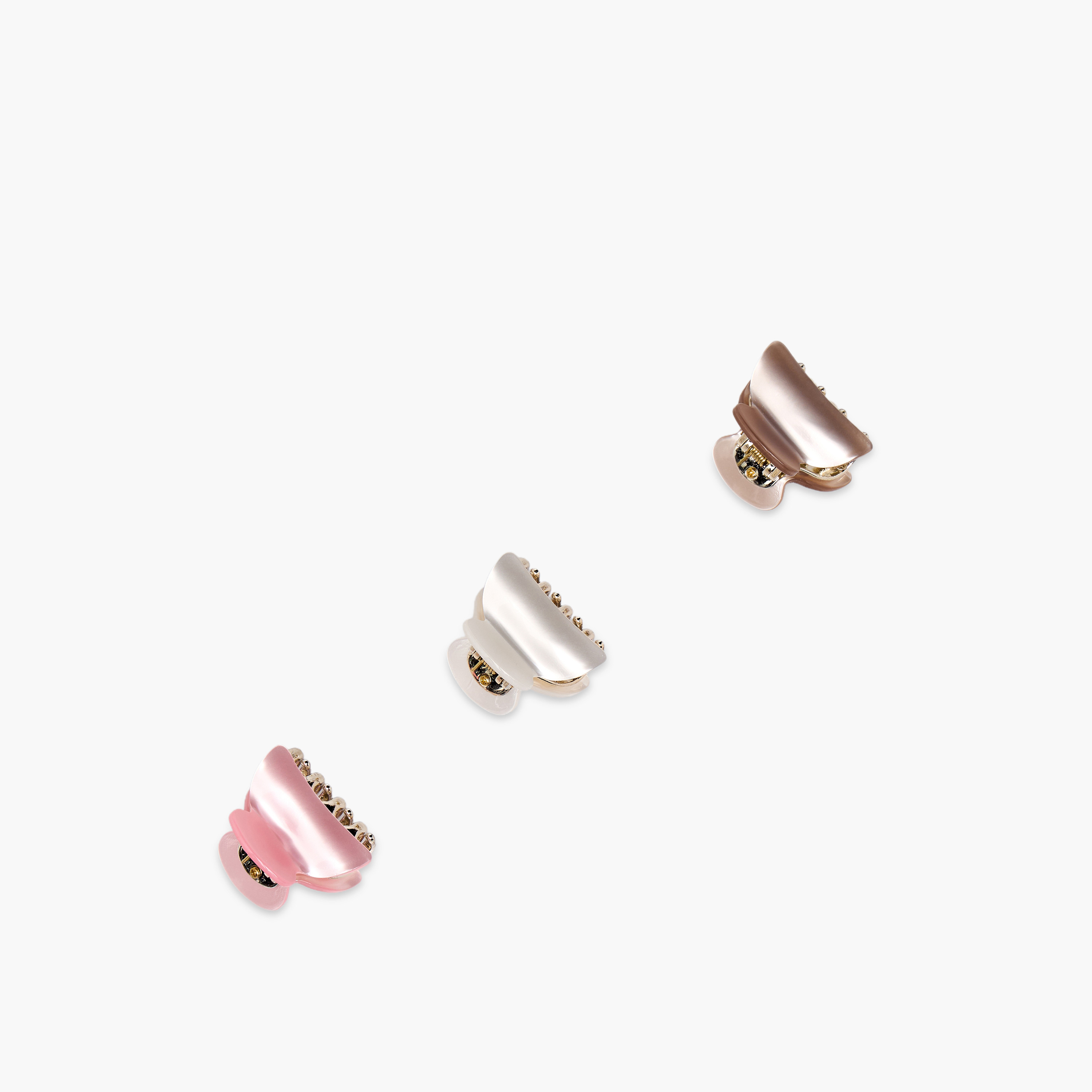Pack of 3 Curved Hair Clamp with Pearl Finish-women-hairaccessories-clamps-image-4