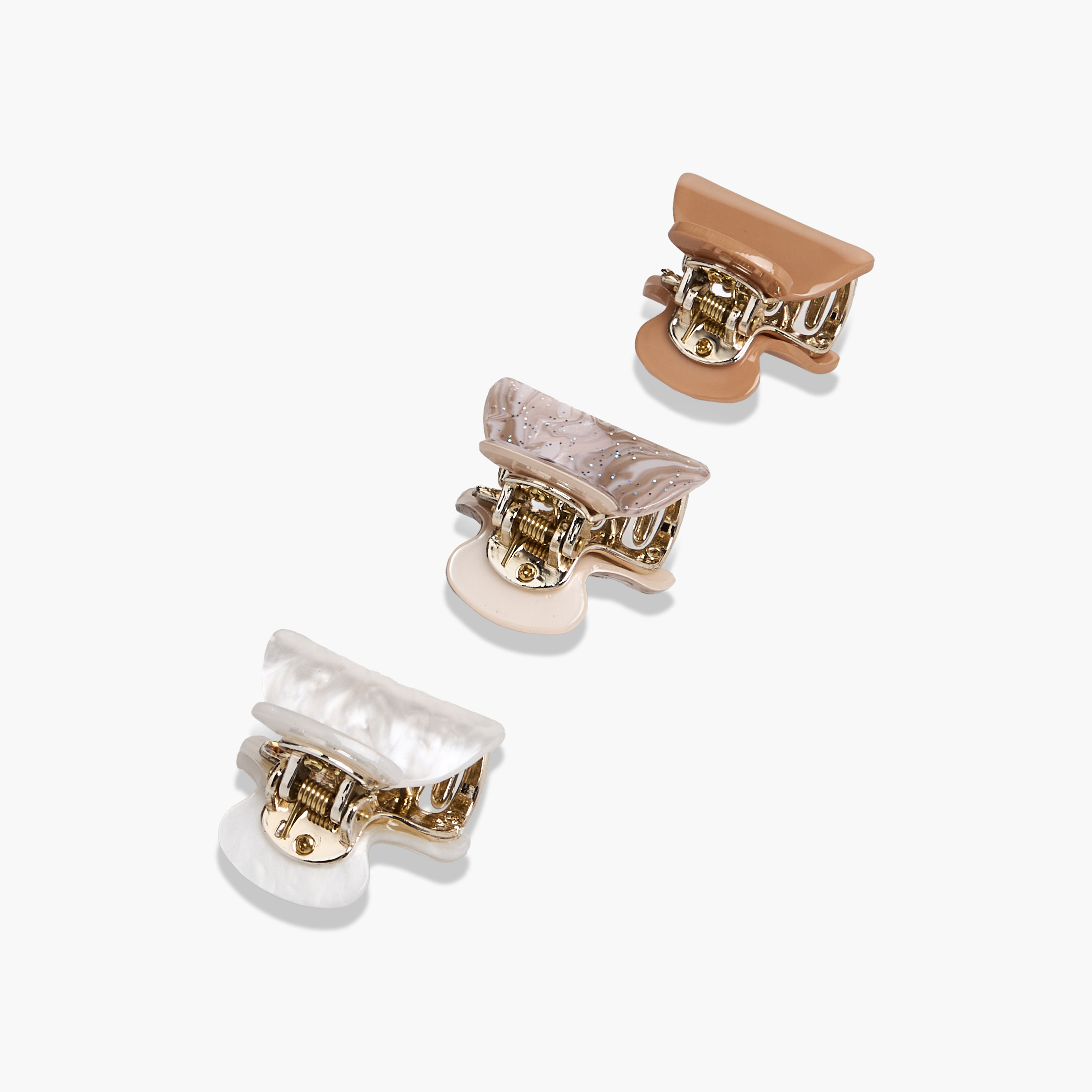 Pack of 3 Curved Shape Hair Clamps with Marble Design-women-hairaccessories-clamps-image-4