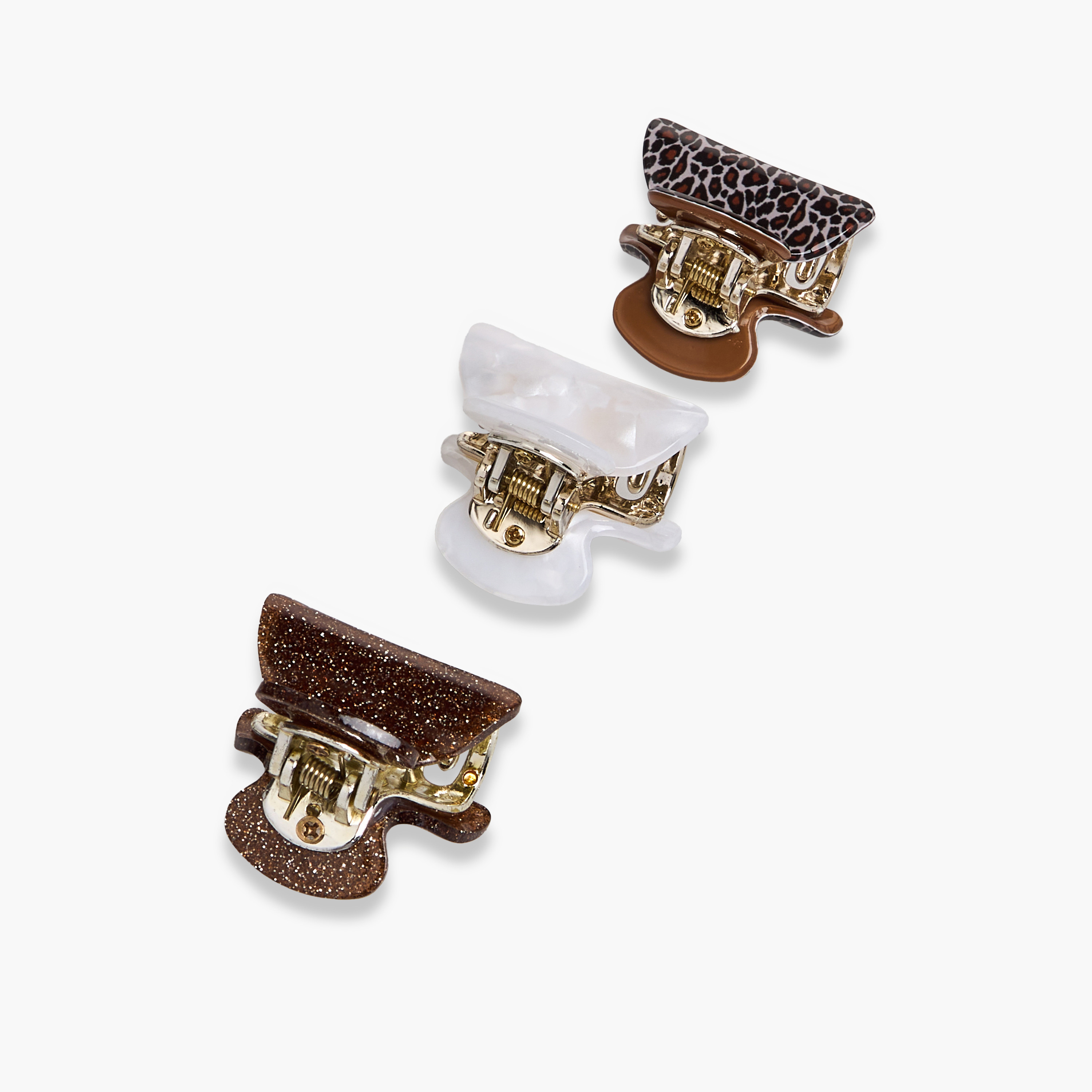 Pack of 3 Curved Hair Clamp with Glitter Finish-women-hairaccessories-clamps-image-5