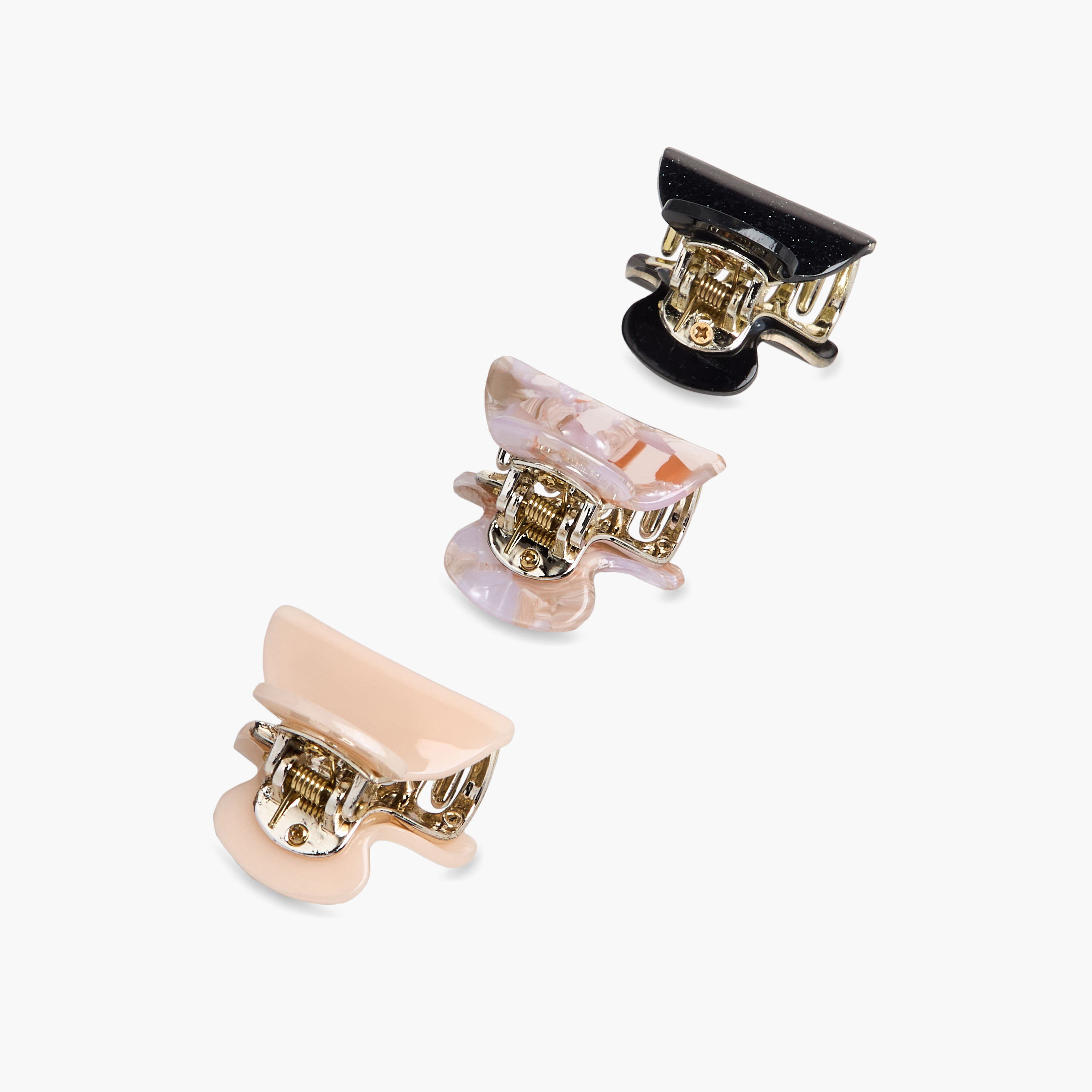 Pack of 3 Curved Hair Clamp with Pearl Finish-women-hairaccessories-clamps-image-5
