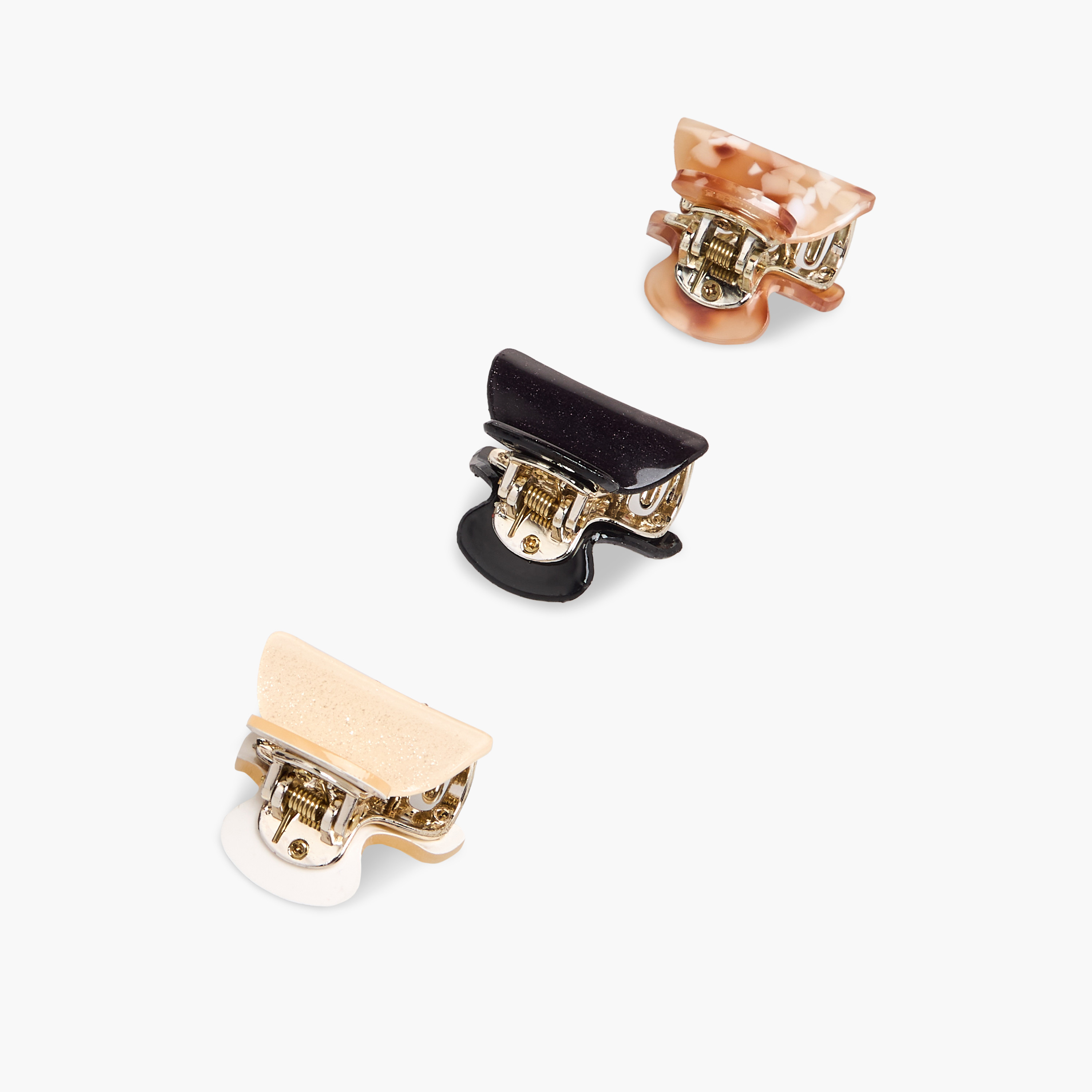 Pack of 3 Curved Hair Clamp with Glitter Finish-women-hairaccessories-clamps-image-5