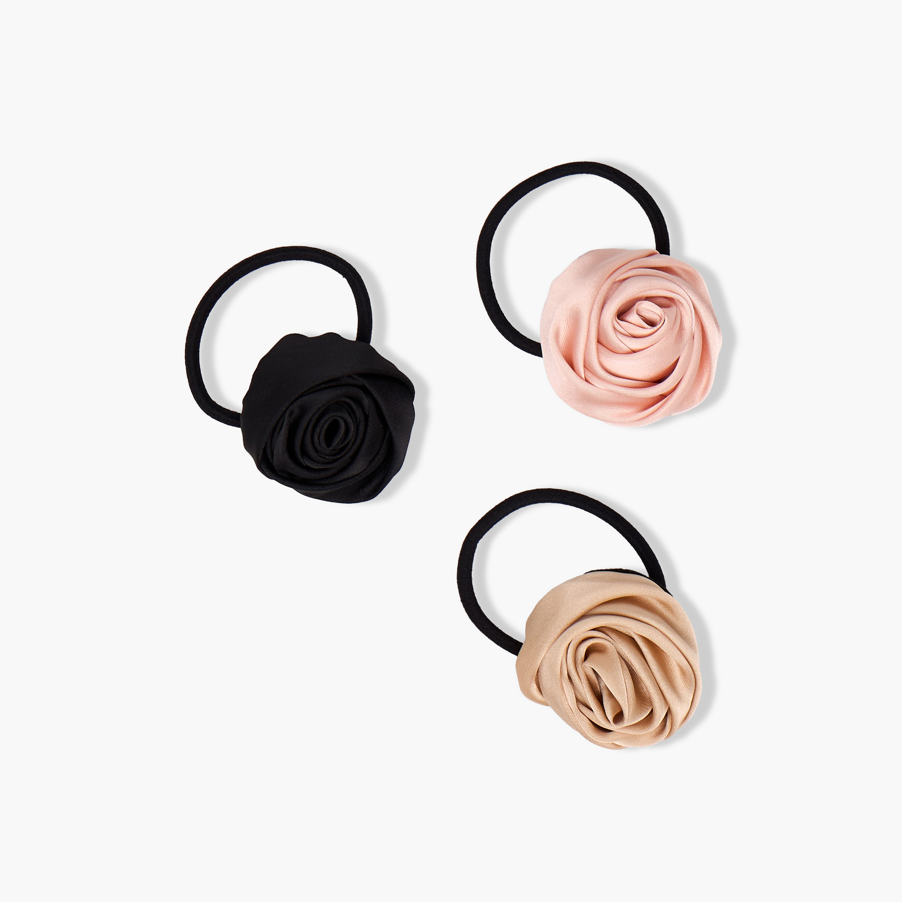Pack of 3 Floral Accent Hair Tie-women-hairaccessories-bands-image-1