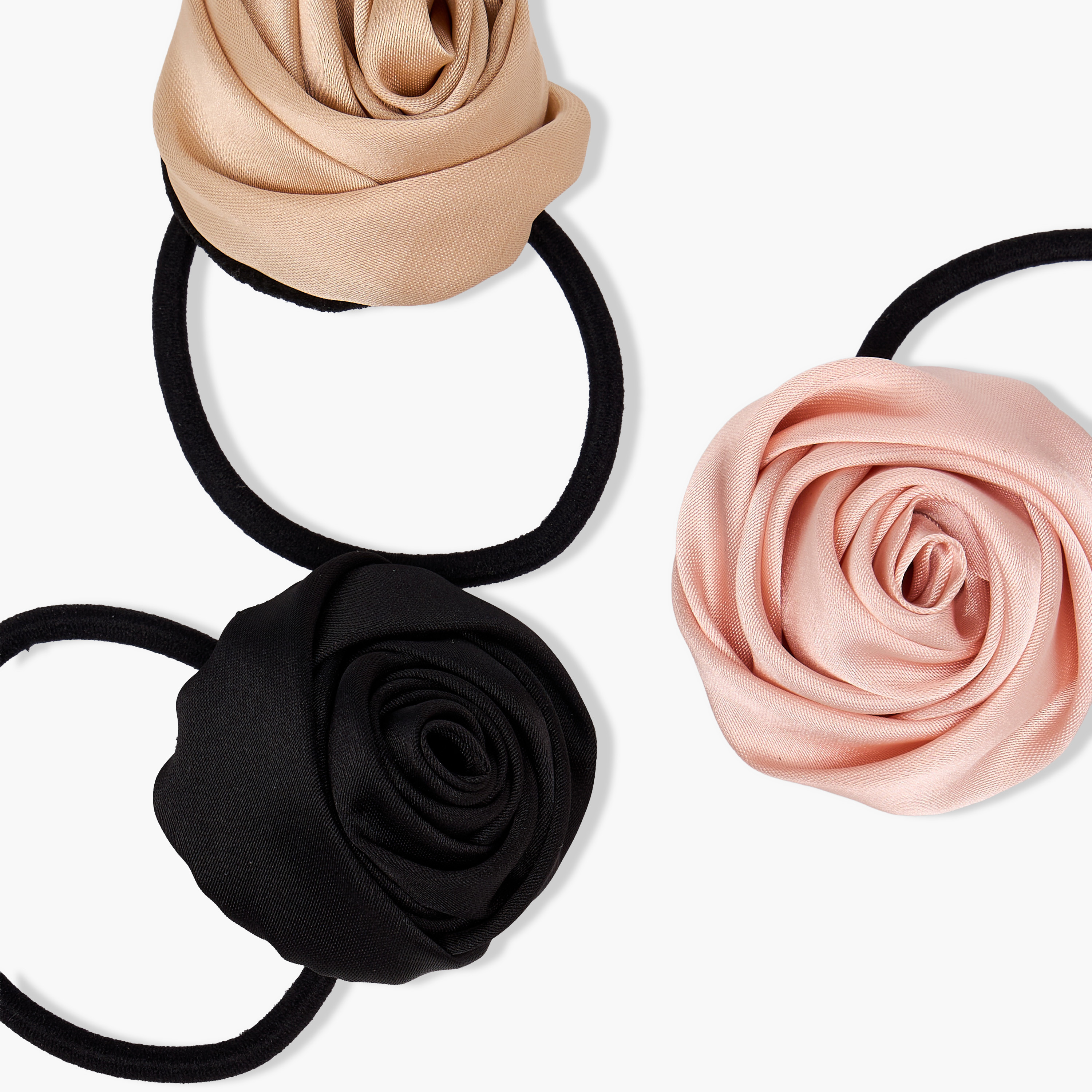 Pack of 3 Floral Accent Hair Tie-women-hairaccessories-bands-image-4