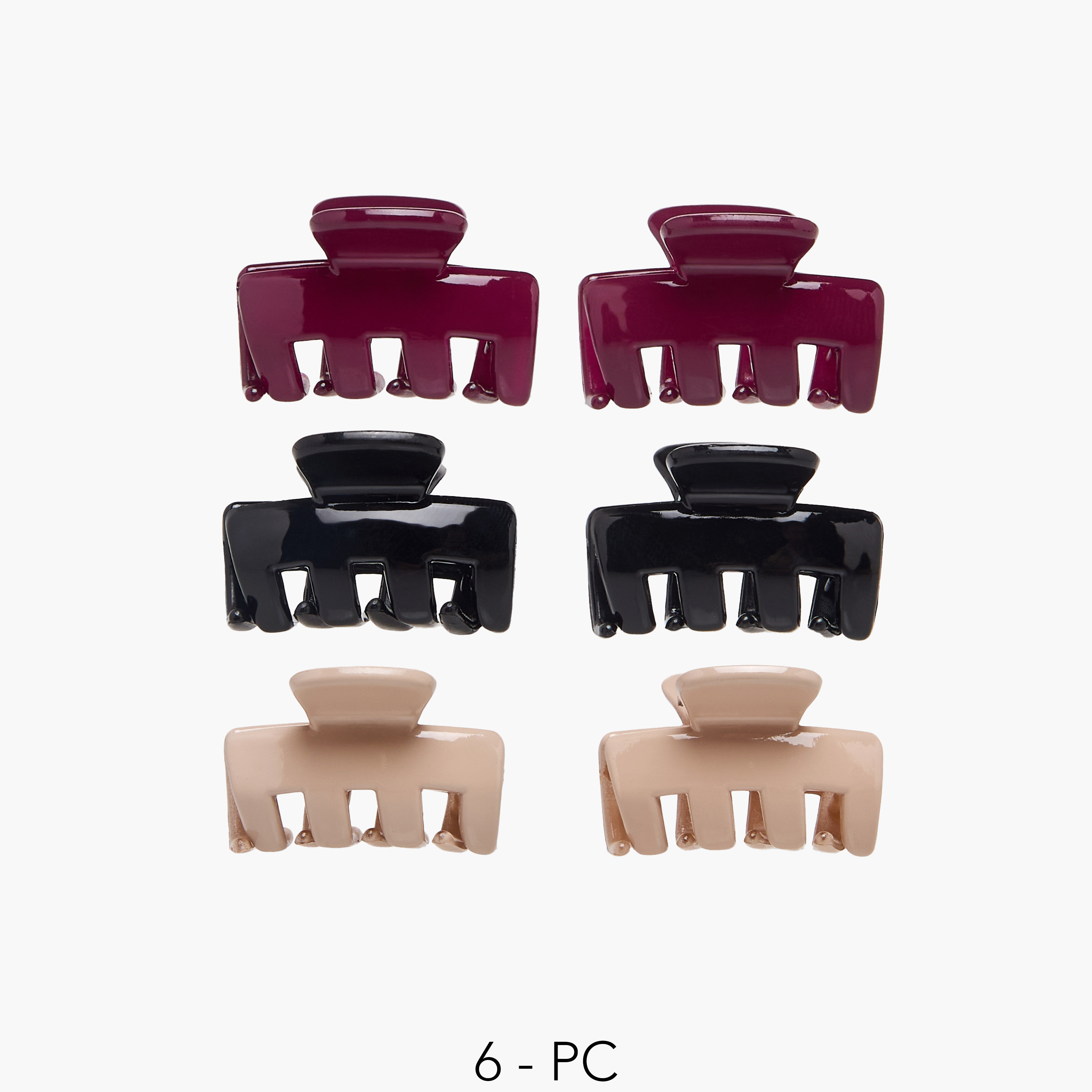 Pack of 6 Rectangular Hair Clamp-women-hairaccessories-clamps-image-1