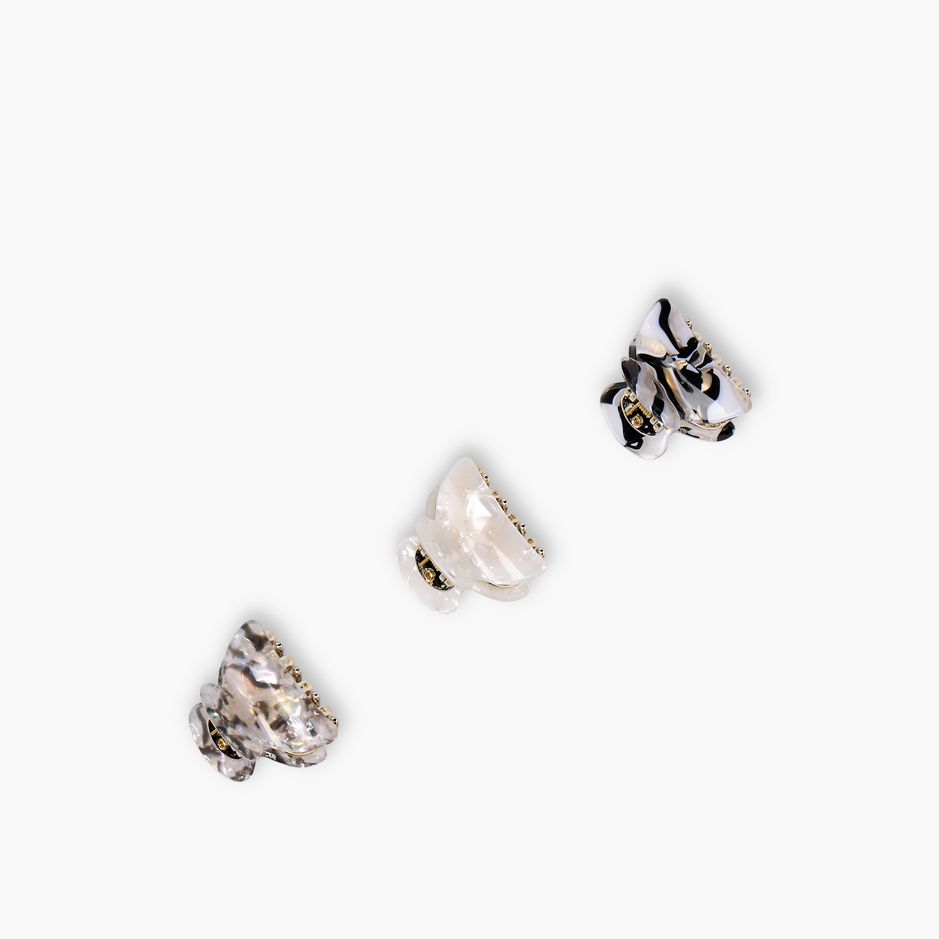 Pack of 3 Curved Hair Clamp with Pearl Finish-women-hairaccessories-clamps-image-5