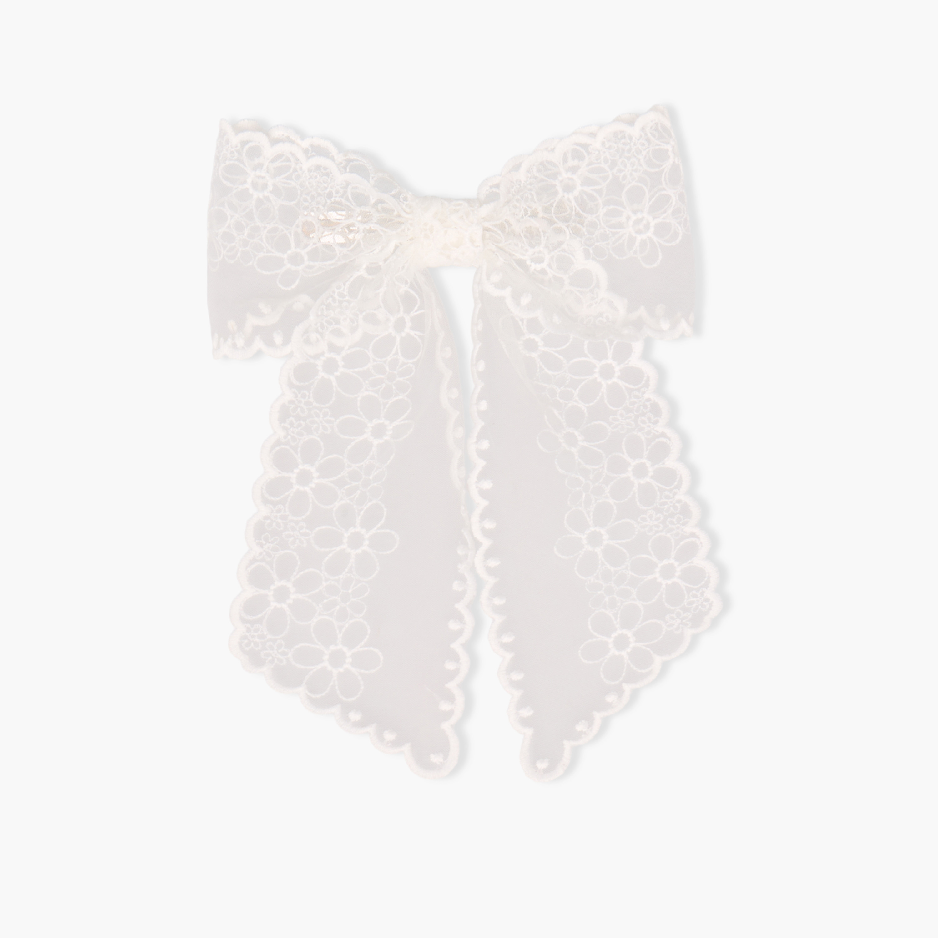 Bow Shape Barrette Hair Clip with Lace Detail-women-hairaccessories-clips-image-1