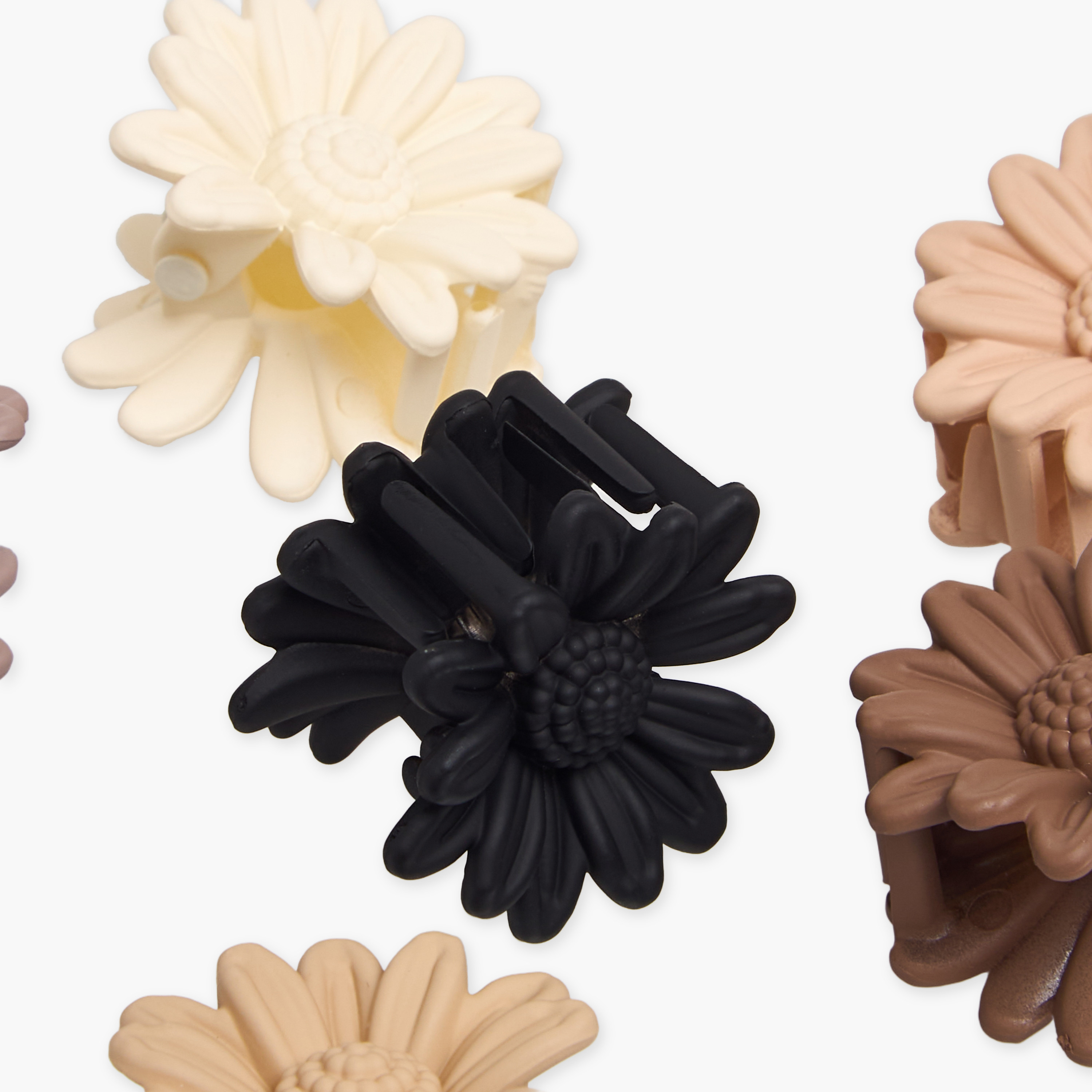 Pack of 6 Floral Shaped Hair Clamp with Textured Design-women-hairaccessories-clamps-image-9