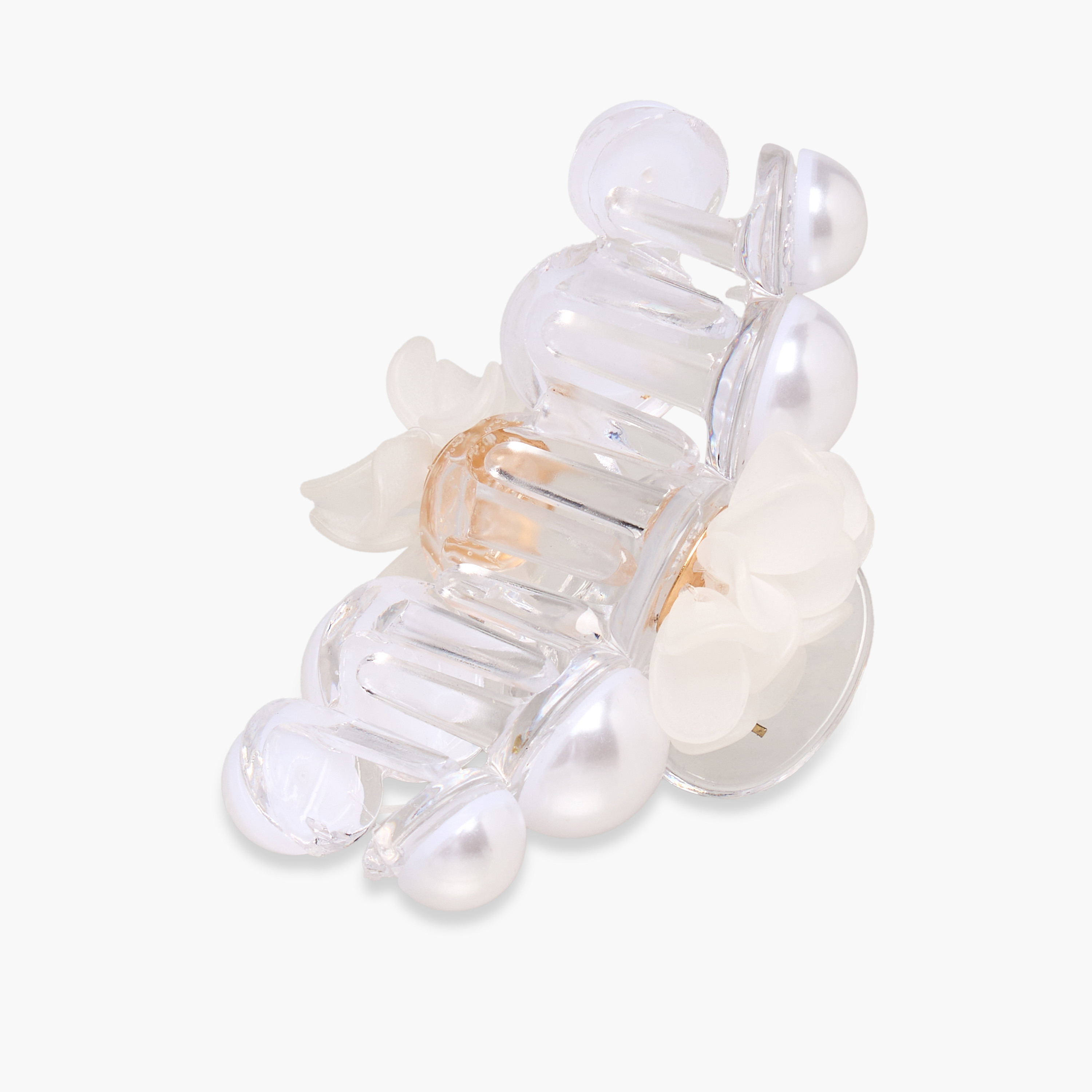 Hair Clamp with Floral and Pearl Detail-women-hairaccessories-clamps-image-3