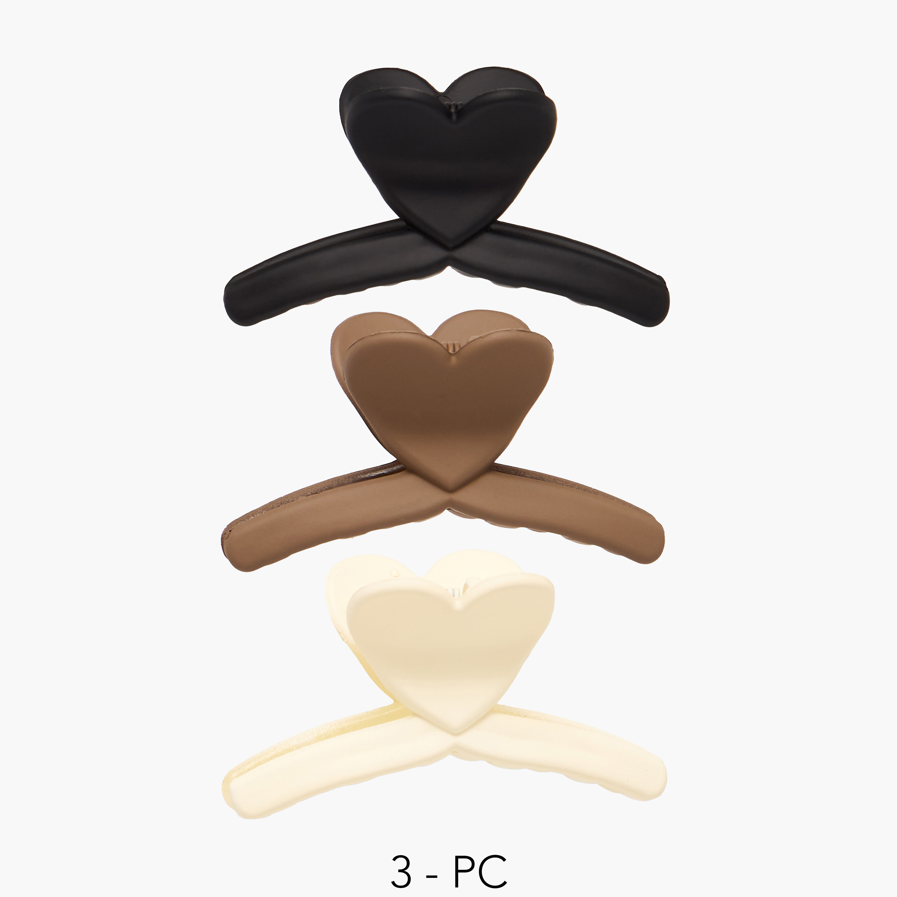 Pack of 3 Heart Shape Hair Clamps-women-hairaccessories-clamps-image-1