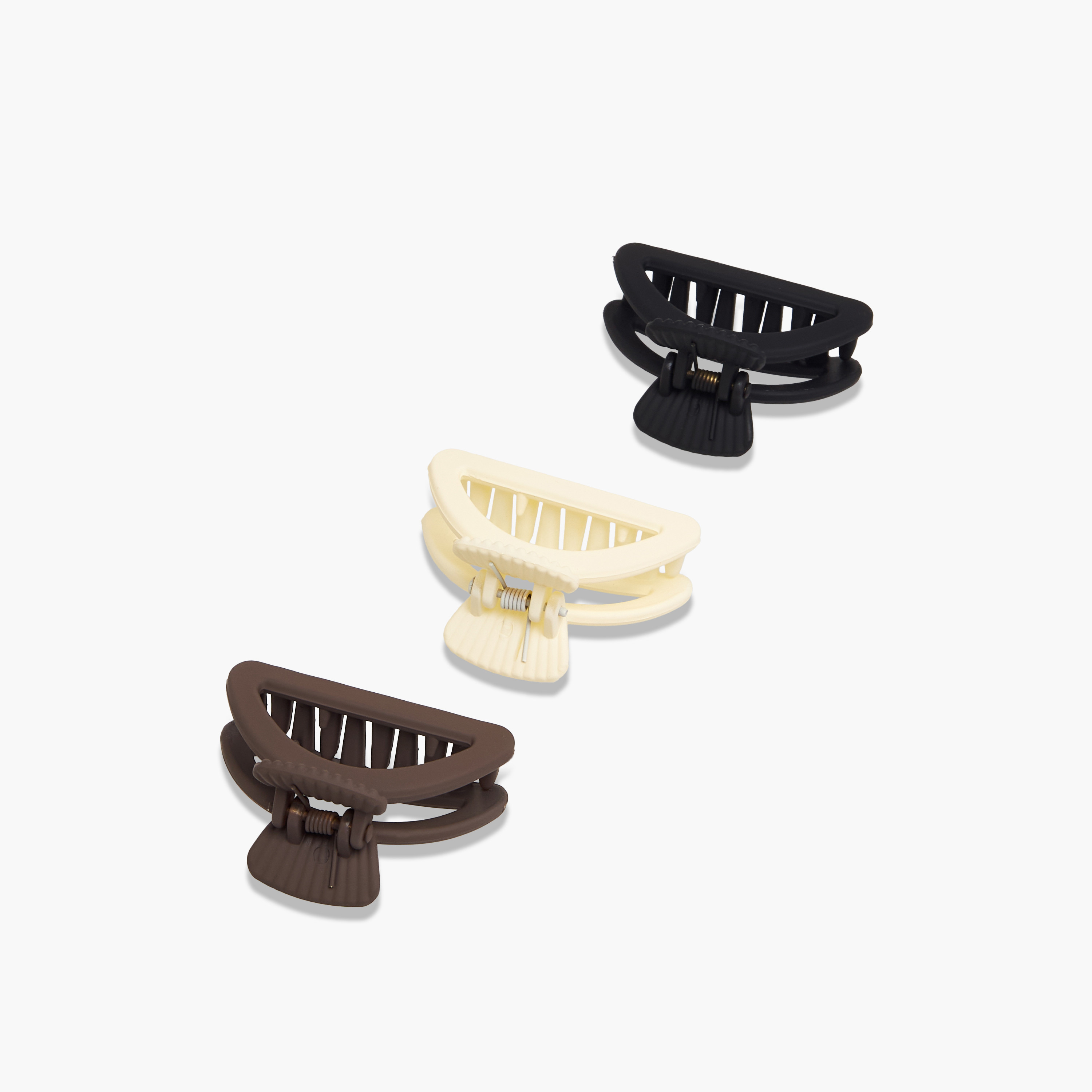 Pack of 3 Curved Shape Hair Clamps with Matte Design-women-hairaccessories-clamps-image-5