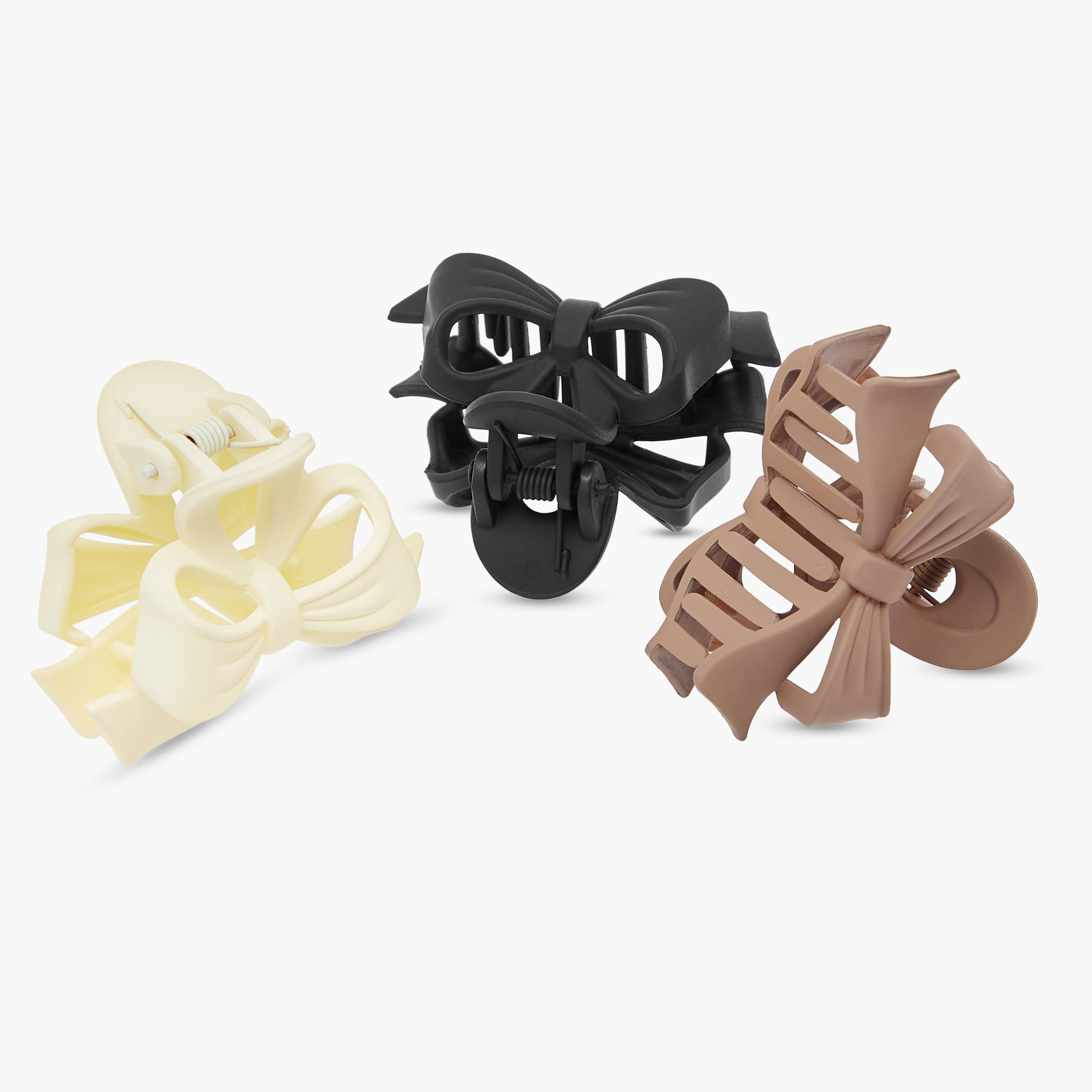 مشابك شعر سادة بتصميم فيونكة - عبوة 3 قطع-women-hairaccessories-clamps-image-6
